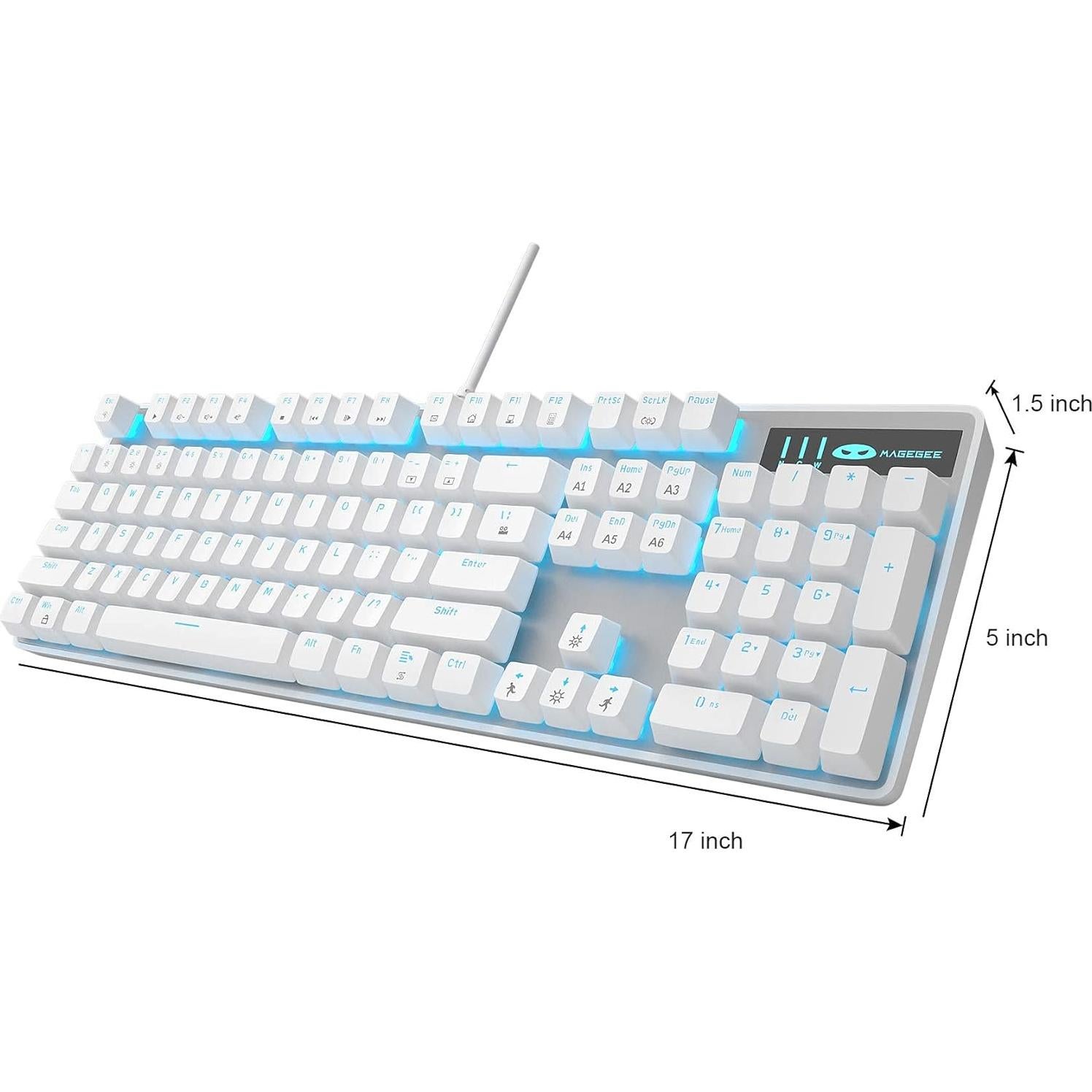 Teclado Mecánico MageGee Blanco USB Retroiluminado 100% Anti-ghosting