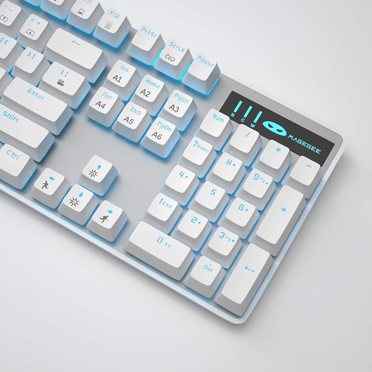 Teclado Mecánico MageGee Blanco USB Retroiluminado 100% Anti-ghosting