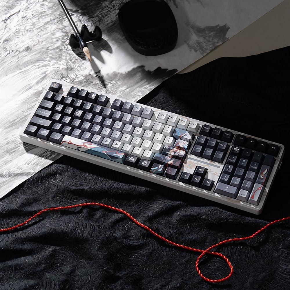 Teclado Mecánico Genshin Impact Shenhe - Kailh Box Otoño
