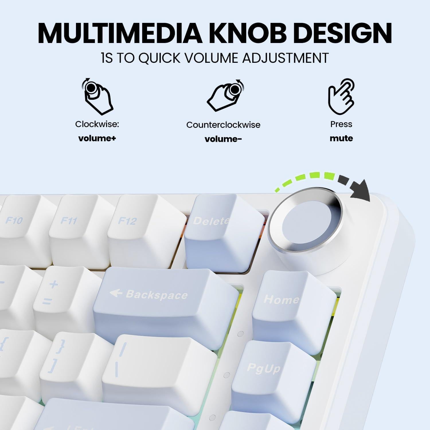 Teclado Mecánico Inalámbrico EWEADN GS75 75% RGB PBT