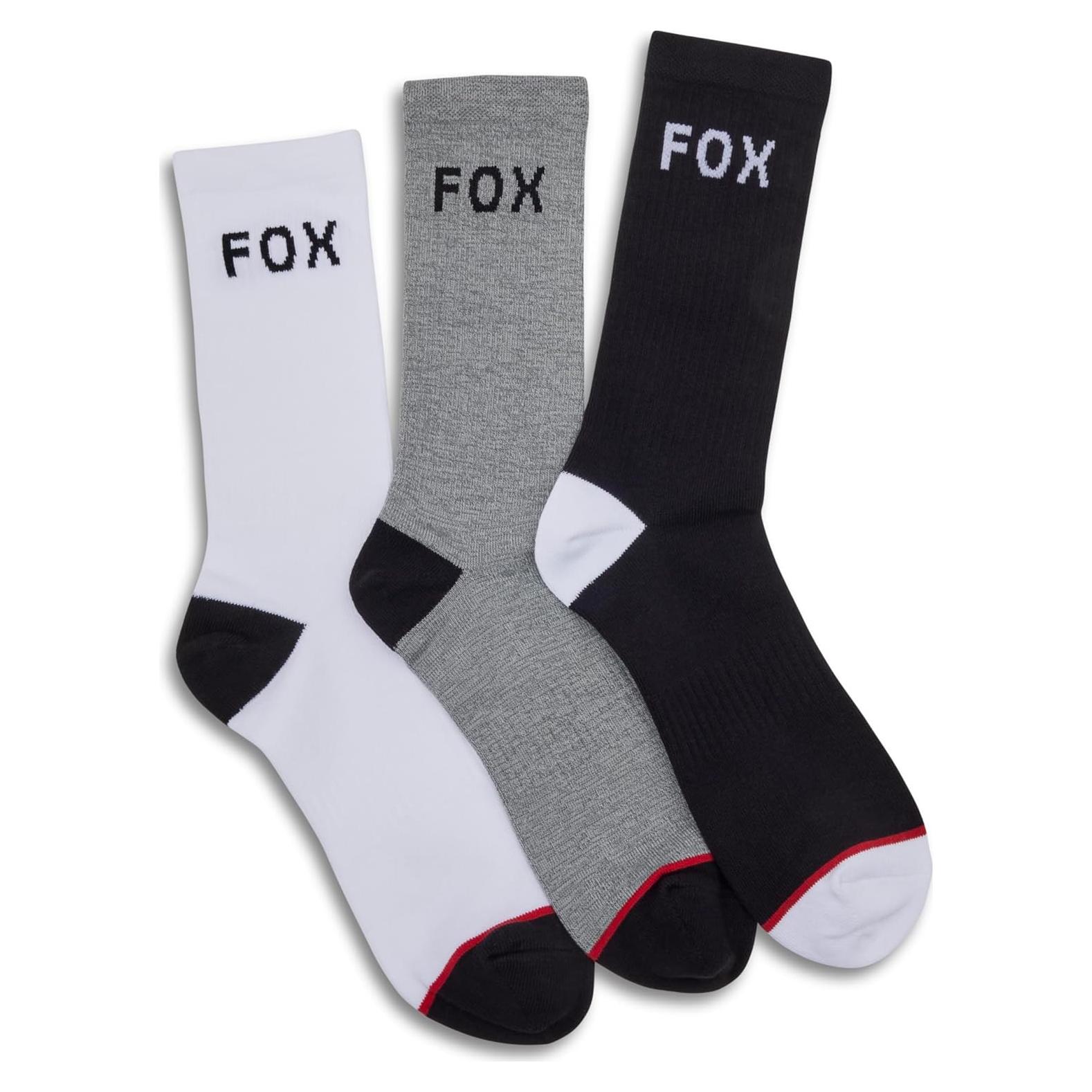 Calcetines Fox Racing Crew - Paquete de 3 Unisex