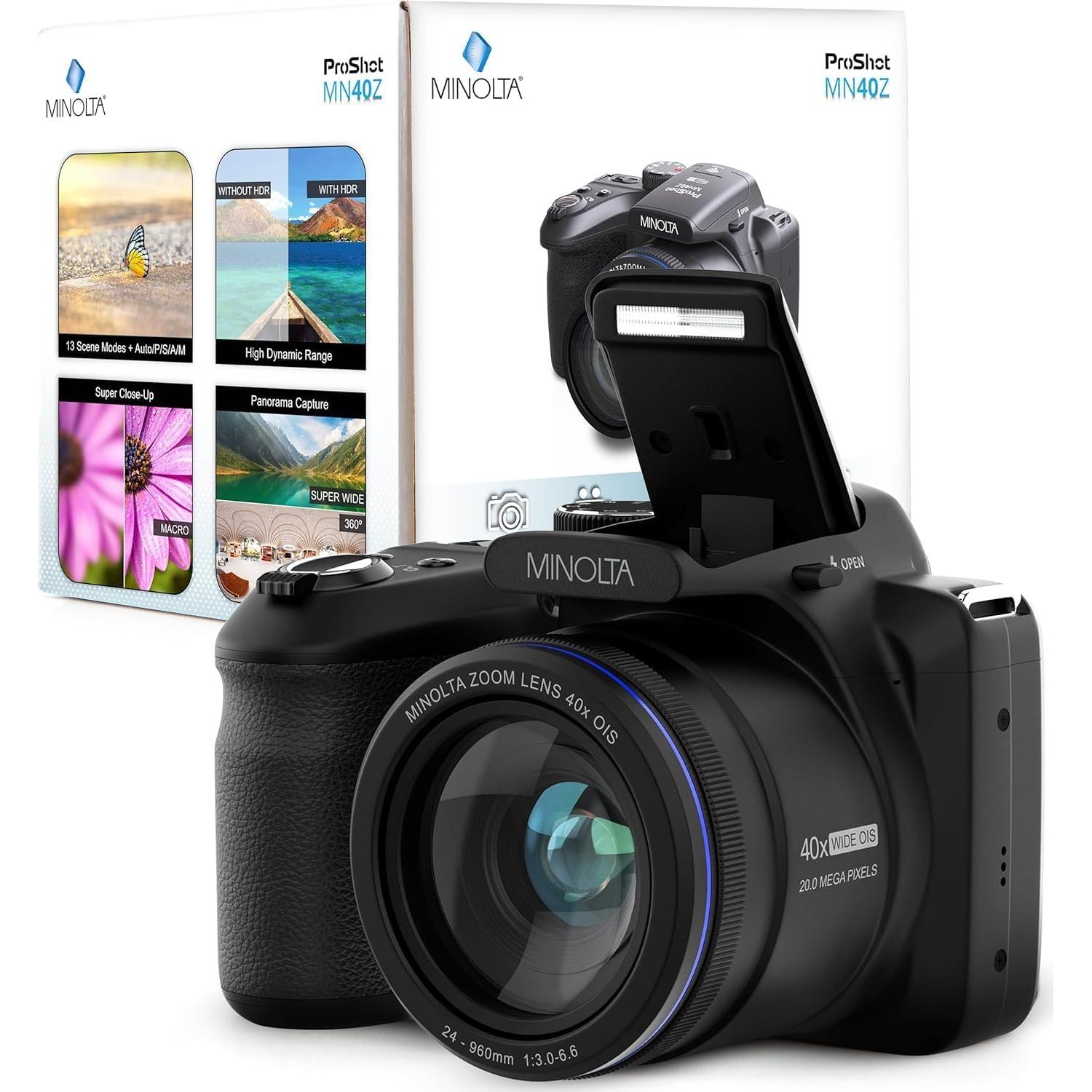 Cámara Digital Minolta MN40Z 20MP Zoom 40x Video FHD 1080p