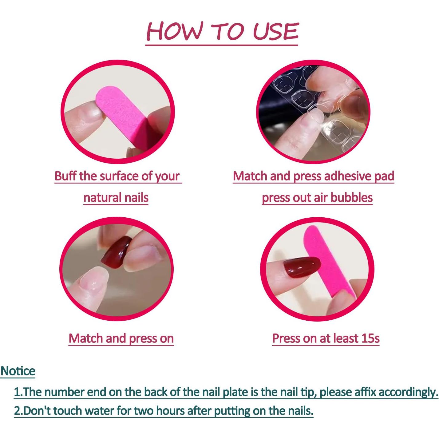 24 Uñas Postizas Almendra AROVFAM Brillo Marrón y Dorado