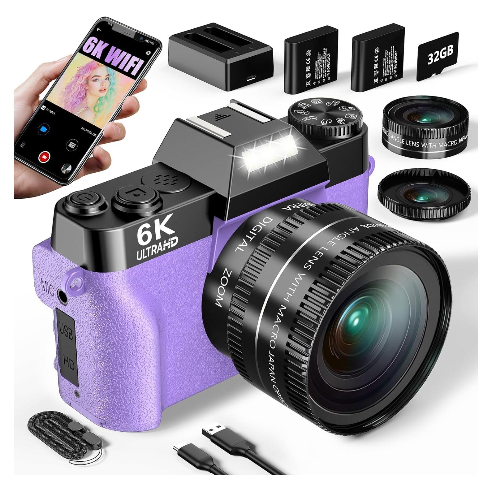 Cámara Digital 6K WIKICO WX02-6K 64MP Zoom 16X Pantalla 3"