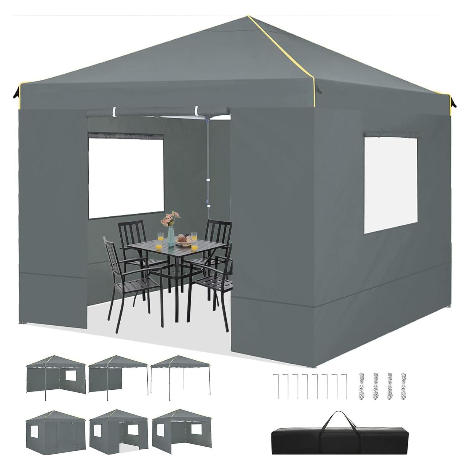 Carpa Plegable COBIZI 3x3m Impermeable con Ventanas y Mosquitera