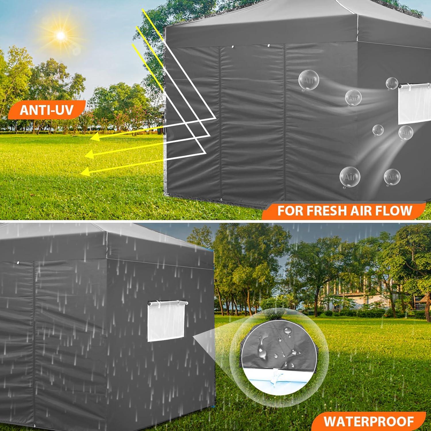 Carpa Plegable COBIZI 3x3m Impermeable con Ventanas y Mosquitera