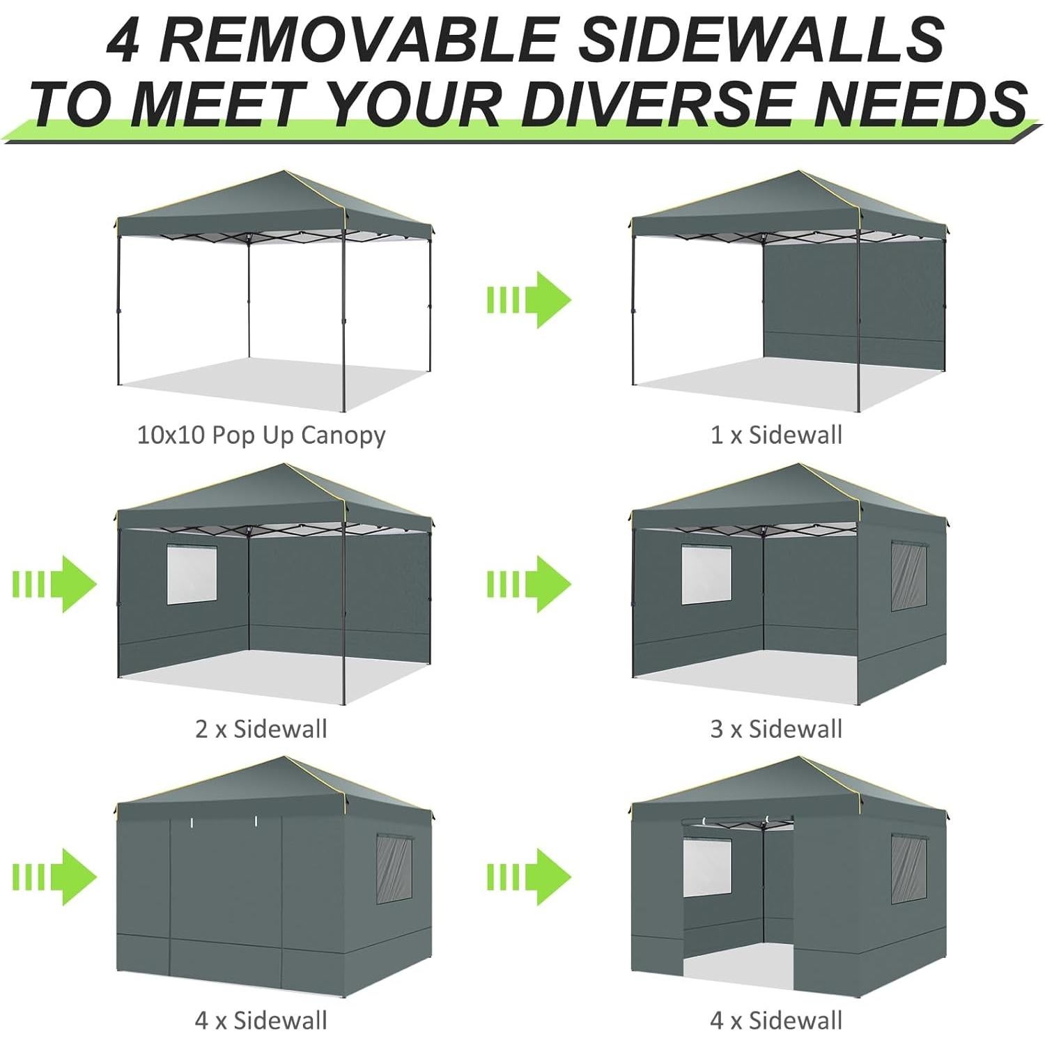 Carpa Plegable COBIZI 3x3m Impermeable con Ventanas y Mosquitera