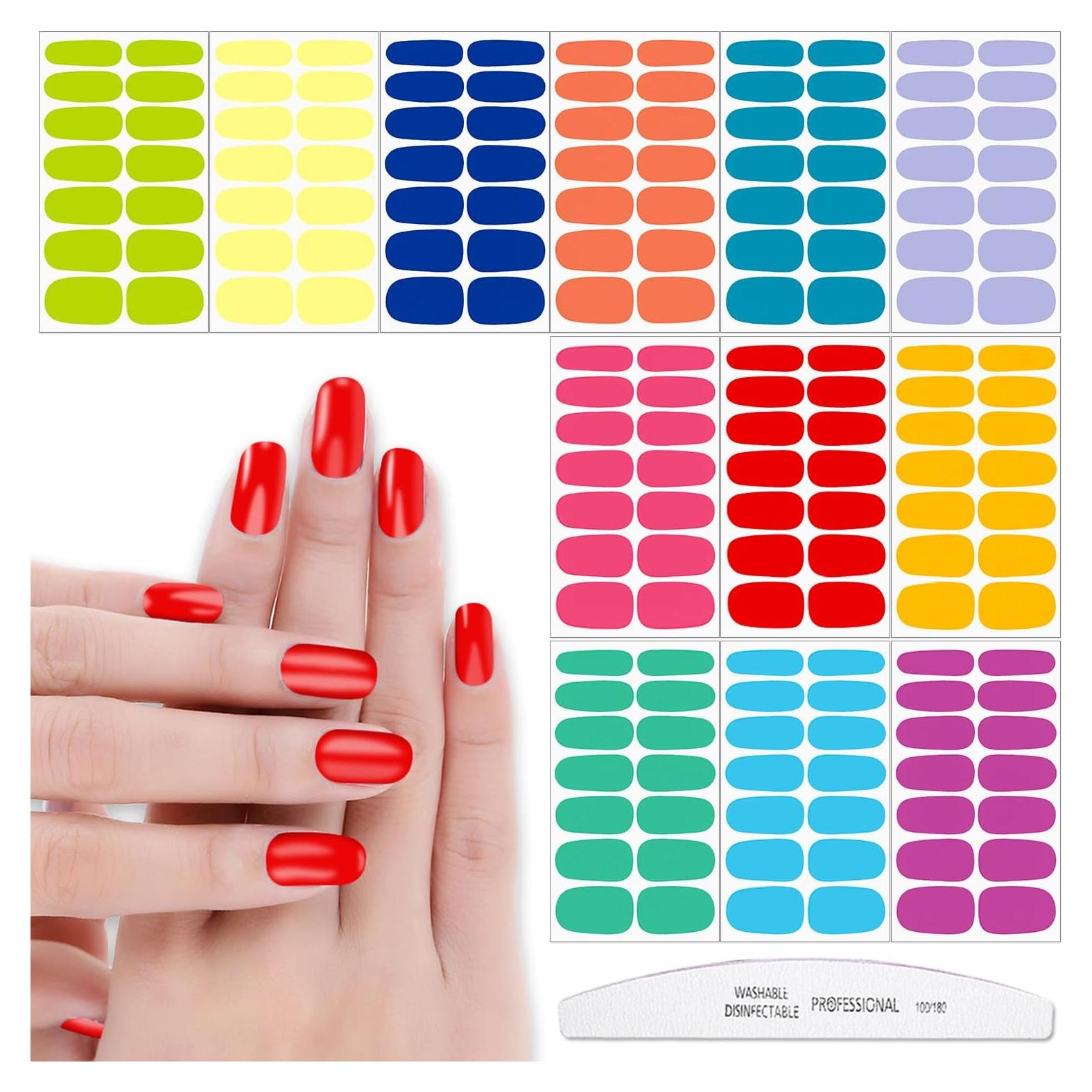 12 Hojas Stickers de Uñas Fluorescentes YECIRALA 168 Pcs