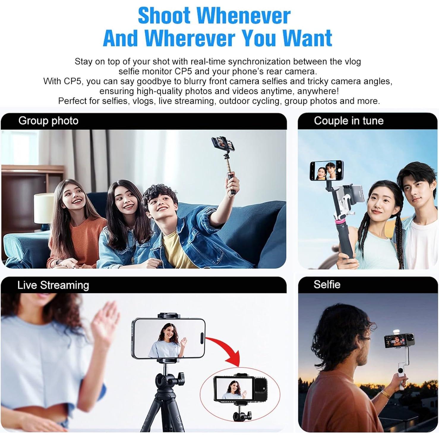 Monitor de Vlog Shimbol CP5 5" FHD 1080P Bluetooth 50m