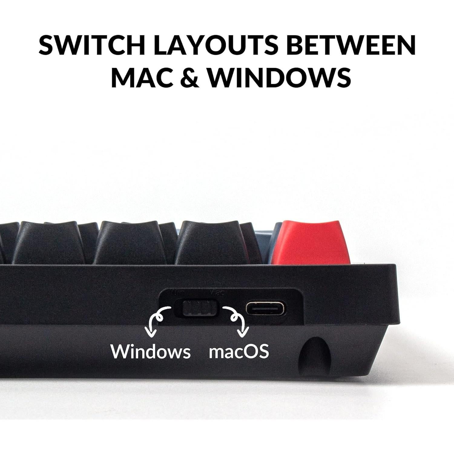 Teclado Mecánico Keychron V1 75% QMK/VIA Marrón Intercambiable