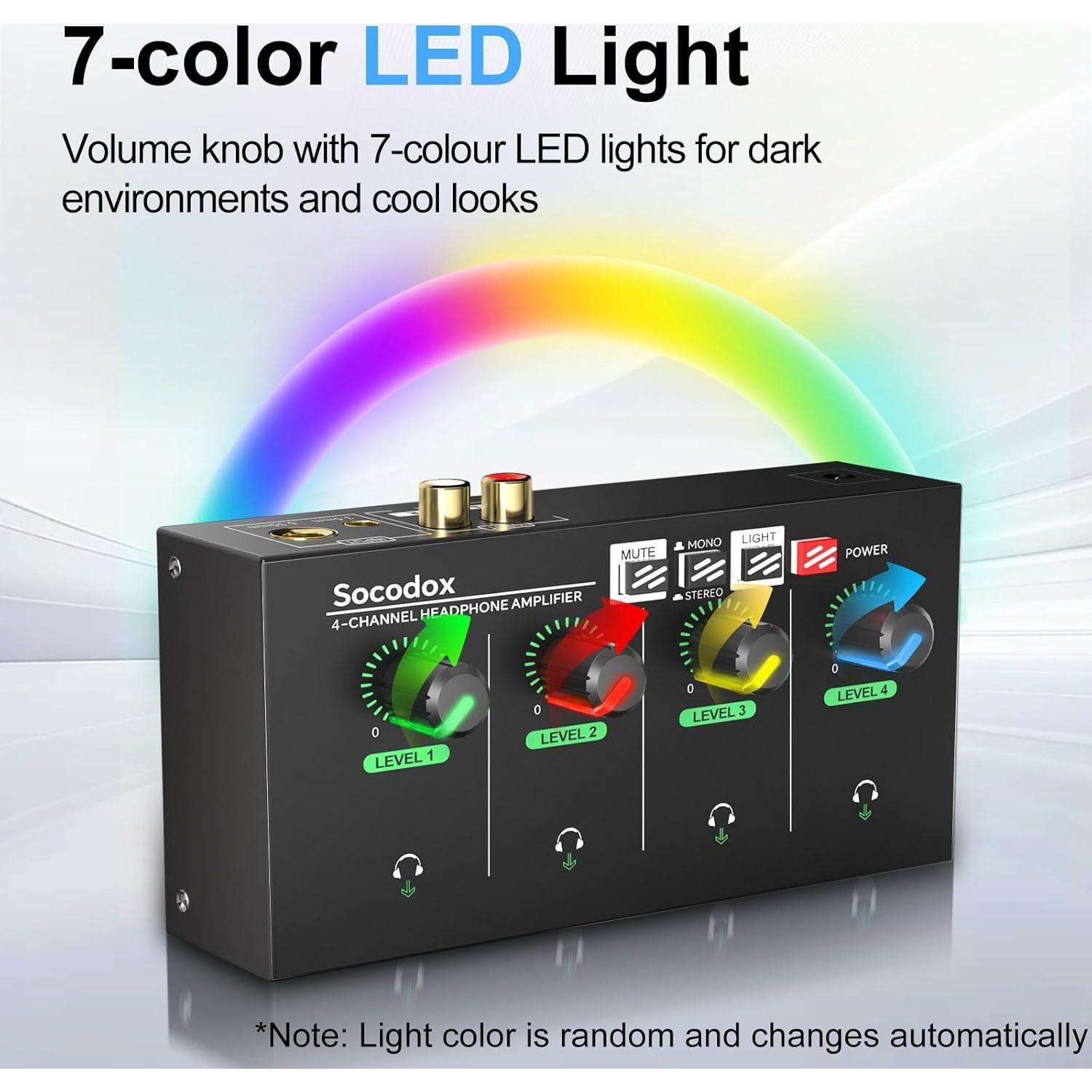 Amplificador de Auriculares 4 Canales Socodox 280g Compacto