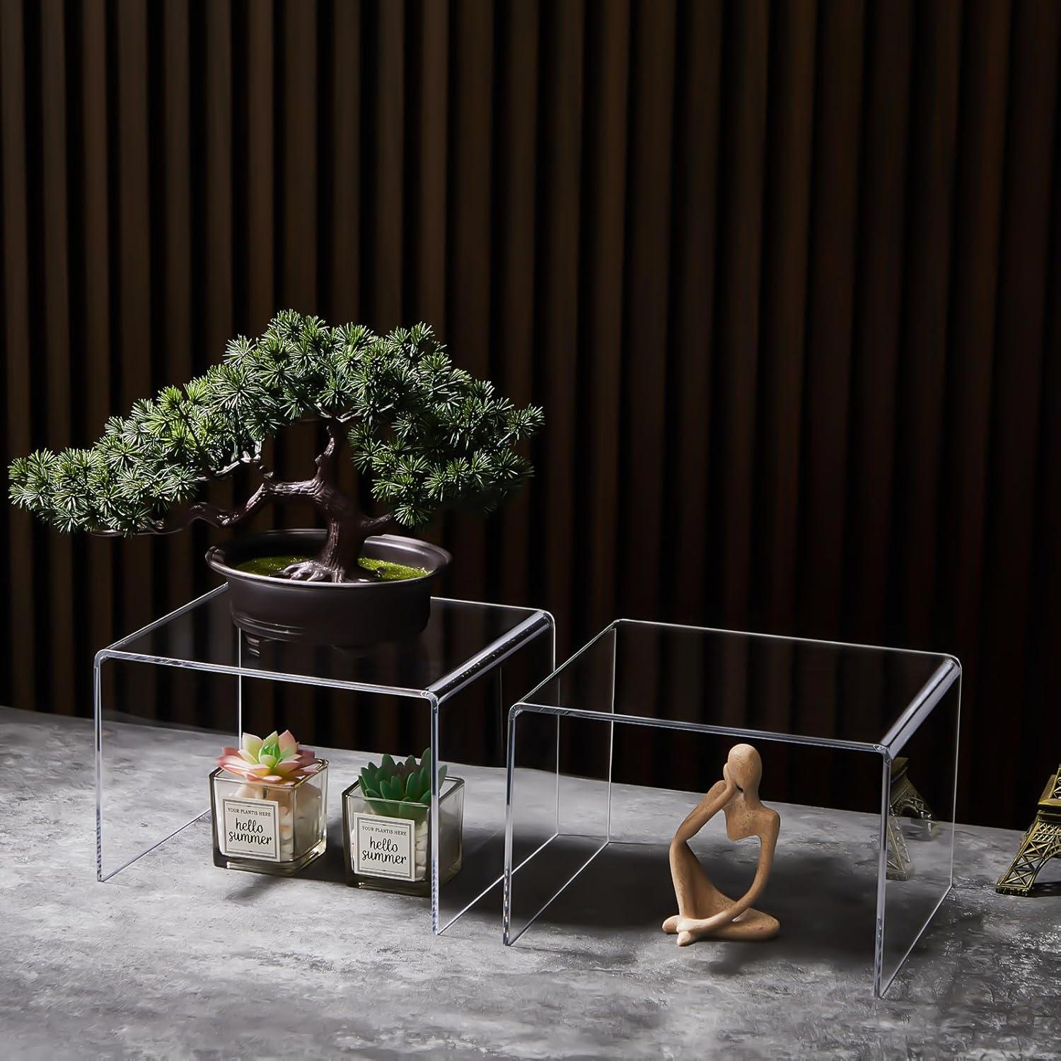 Soportes de Exhibición Acrílicos RattanView 2 Pcs 23 cm Transparente