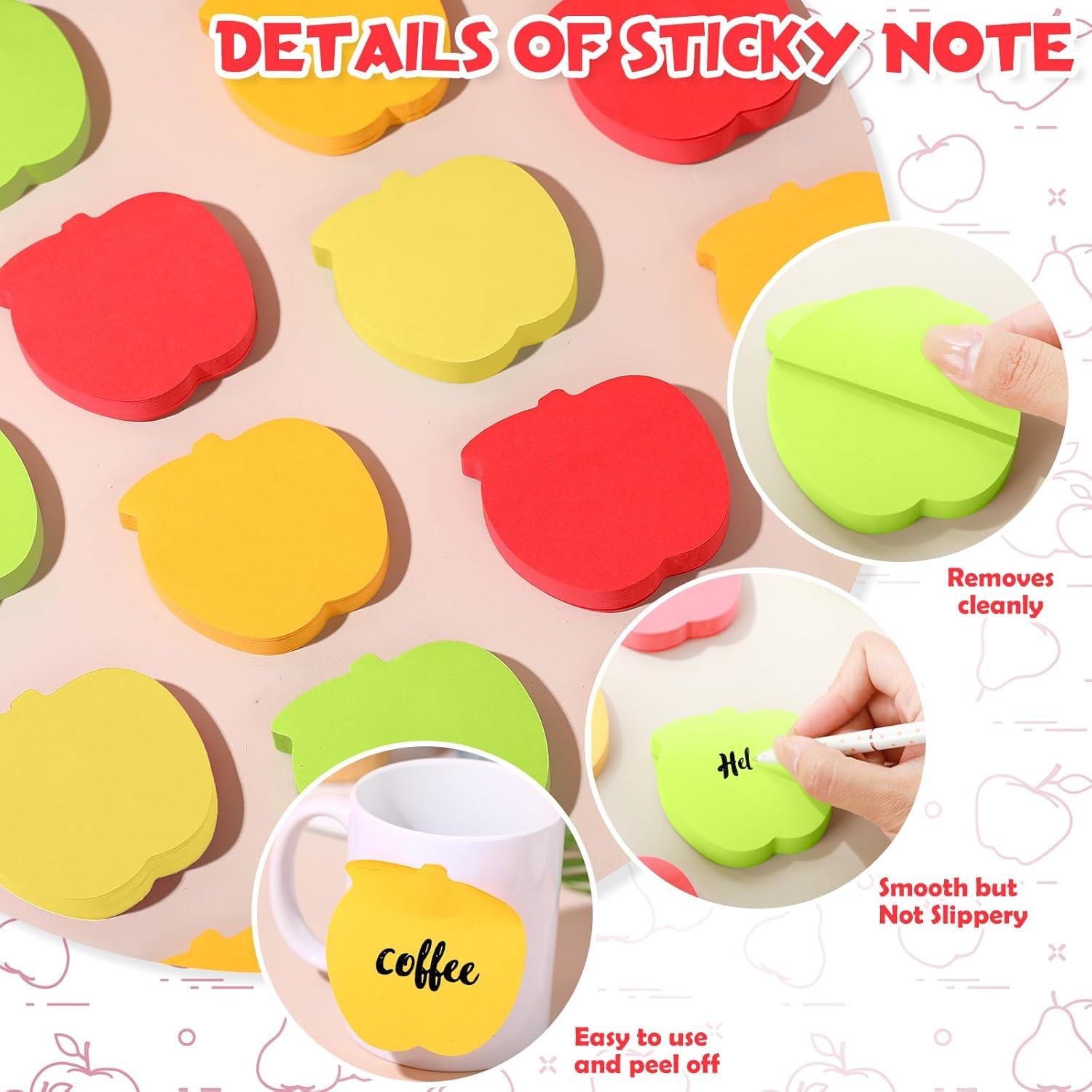 Notas Adhesivas en Forma de Manzana Kolldenn 48 Hojas Multicolor