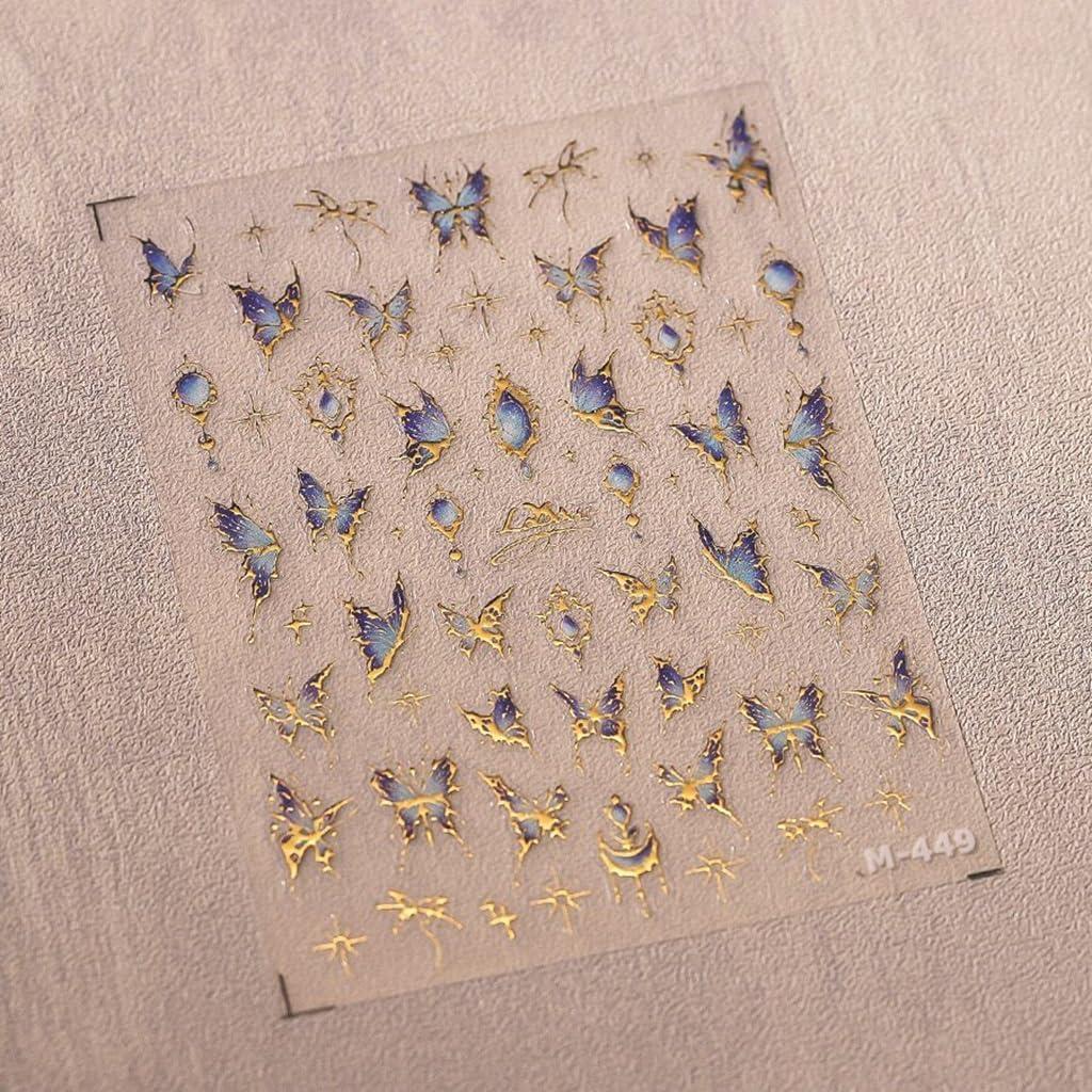 Calcomanías de Uñas 5D Mariposa Azul CTTHNBD - 1 Hoja