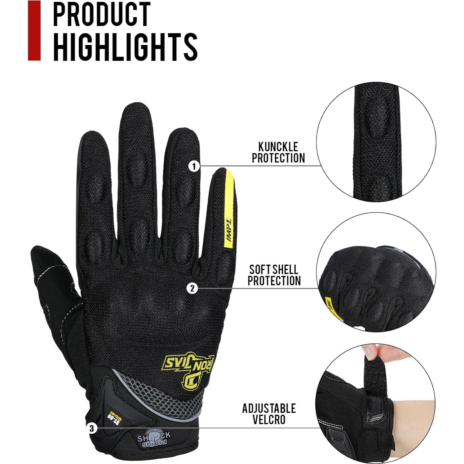 Guantes de Motocicleta BORLENI X-Large Transpirables
