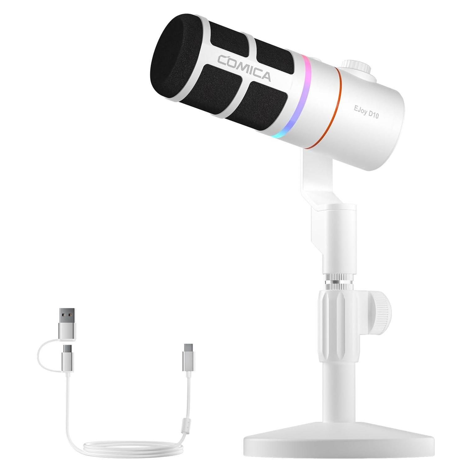 Micrófono Gaming USB Comica EJoy D10 Dinámico RGB 1.1kg