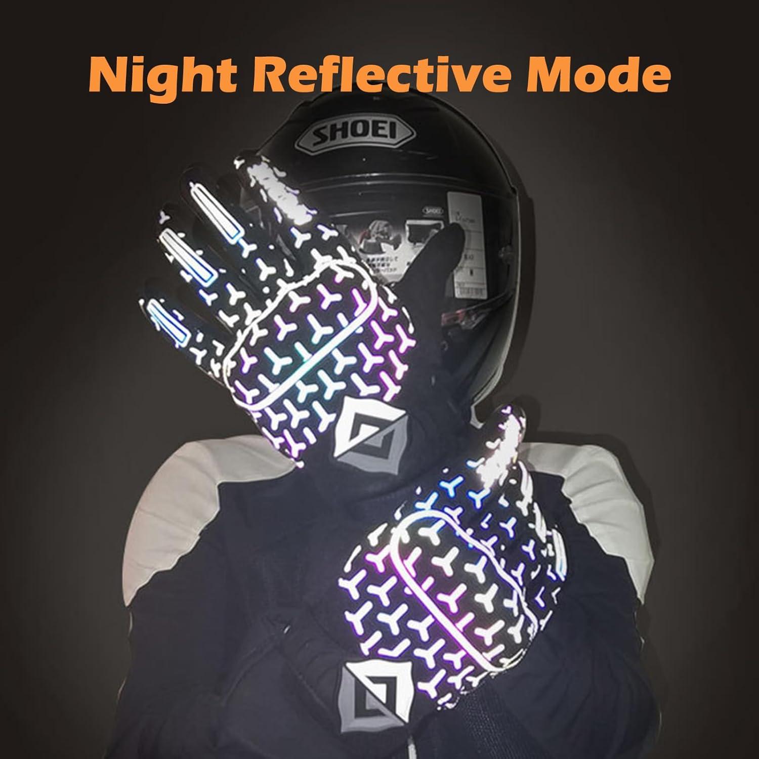 Guantes de Motocicleta DUFFOBAN Medianos Negros Reflectantes