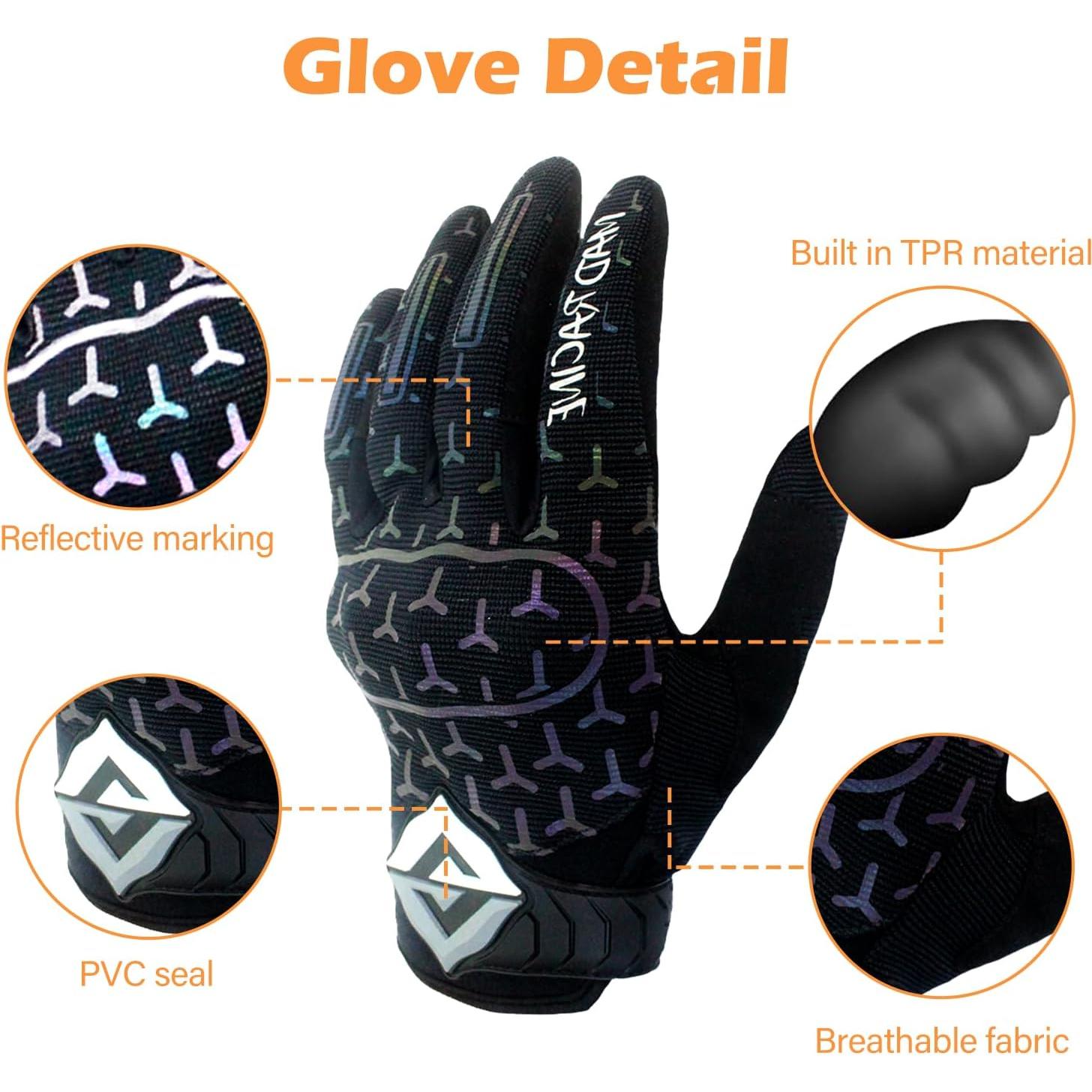 Guantes de Motocicleta DUFFOBAN Medianos Negros Reflectantes