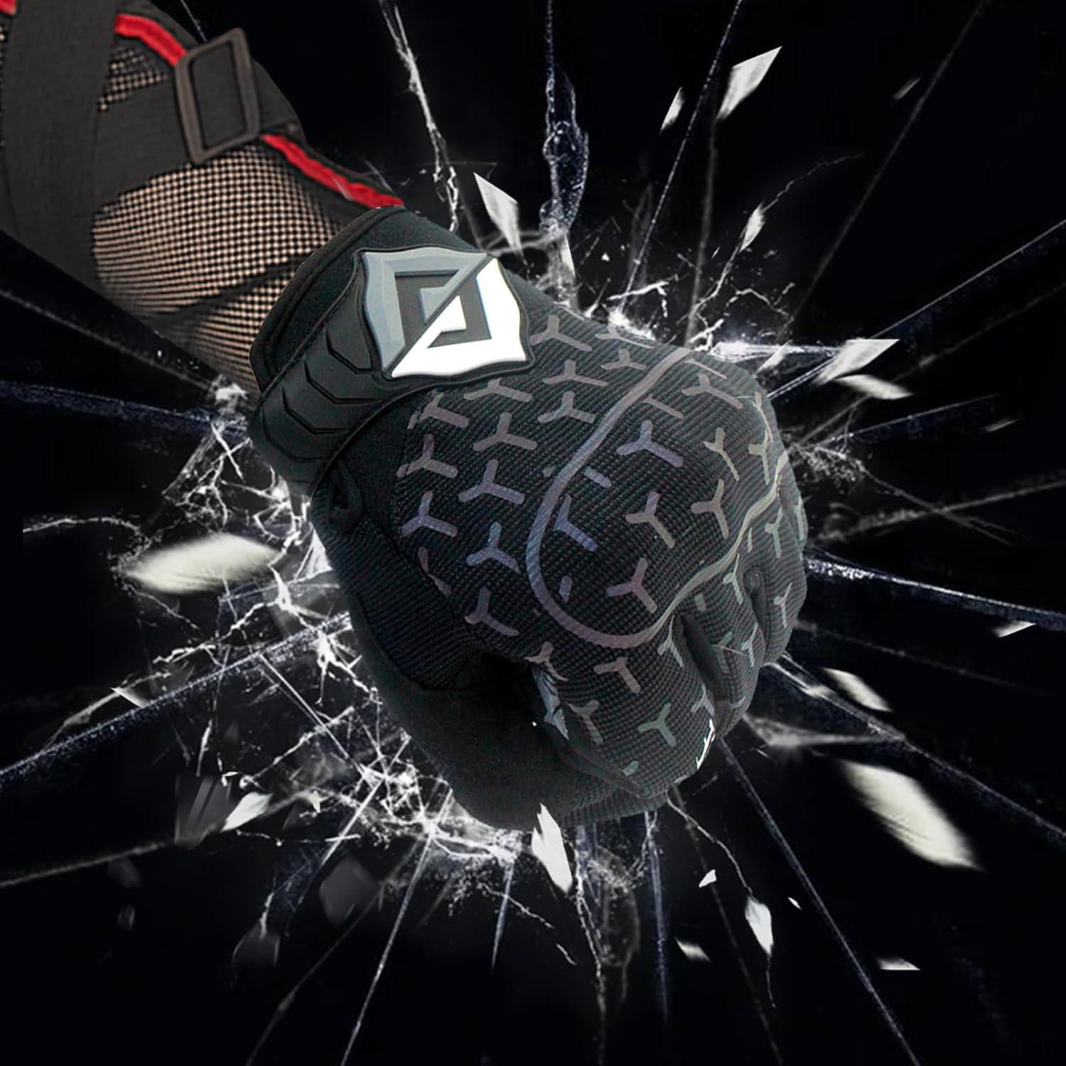 Guantes de Motocicleta DUFFOBAN Medianos Negros Reflectantes