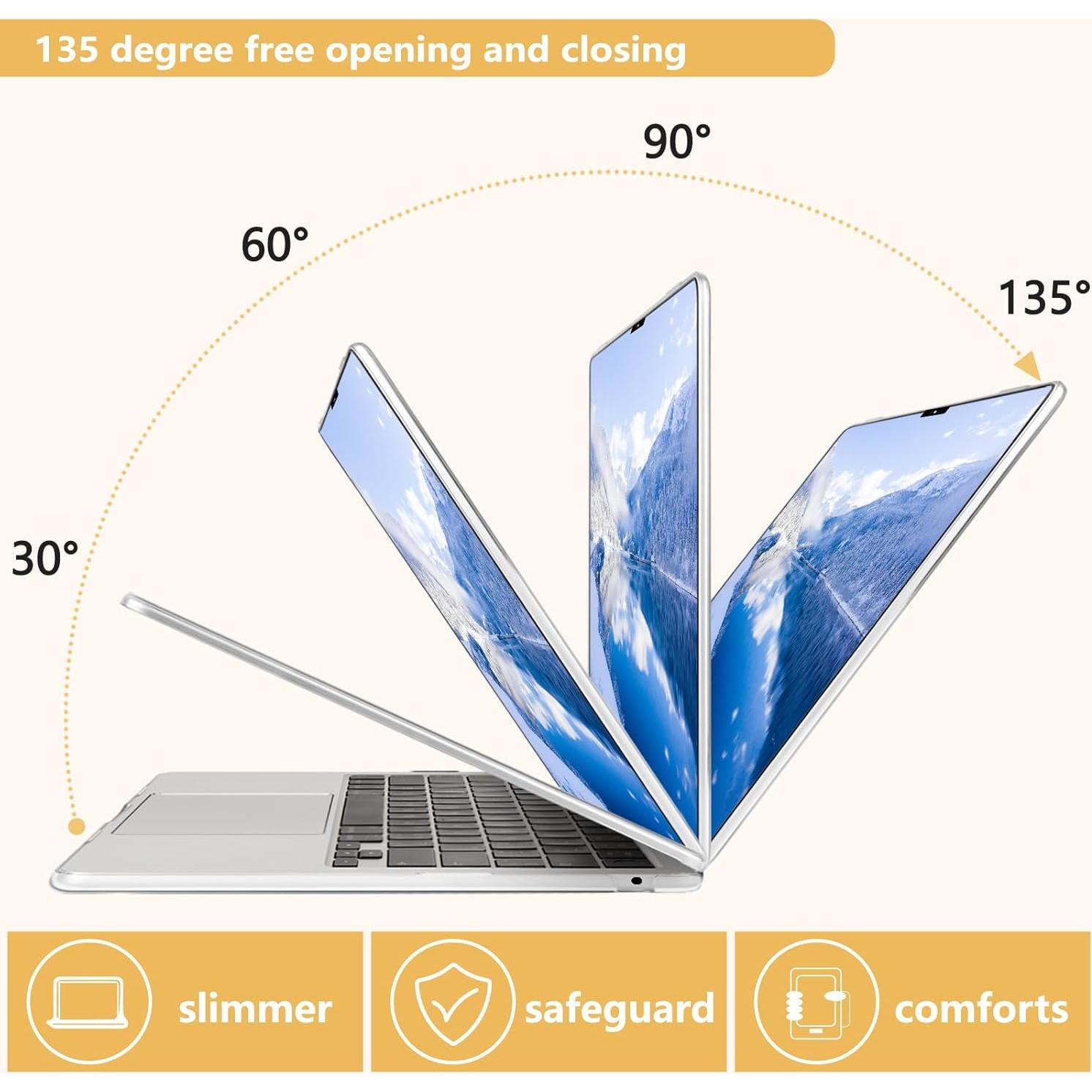 Funda dura MecBevia para MacBook Air 13.6" M4/M3/M2 - Flor abstracta