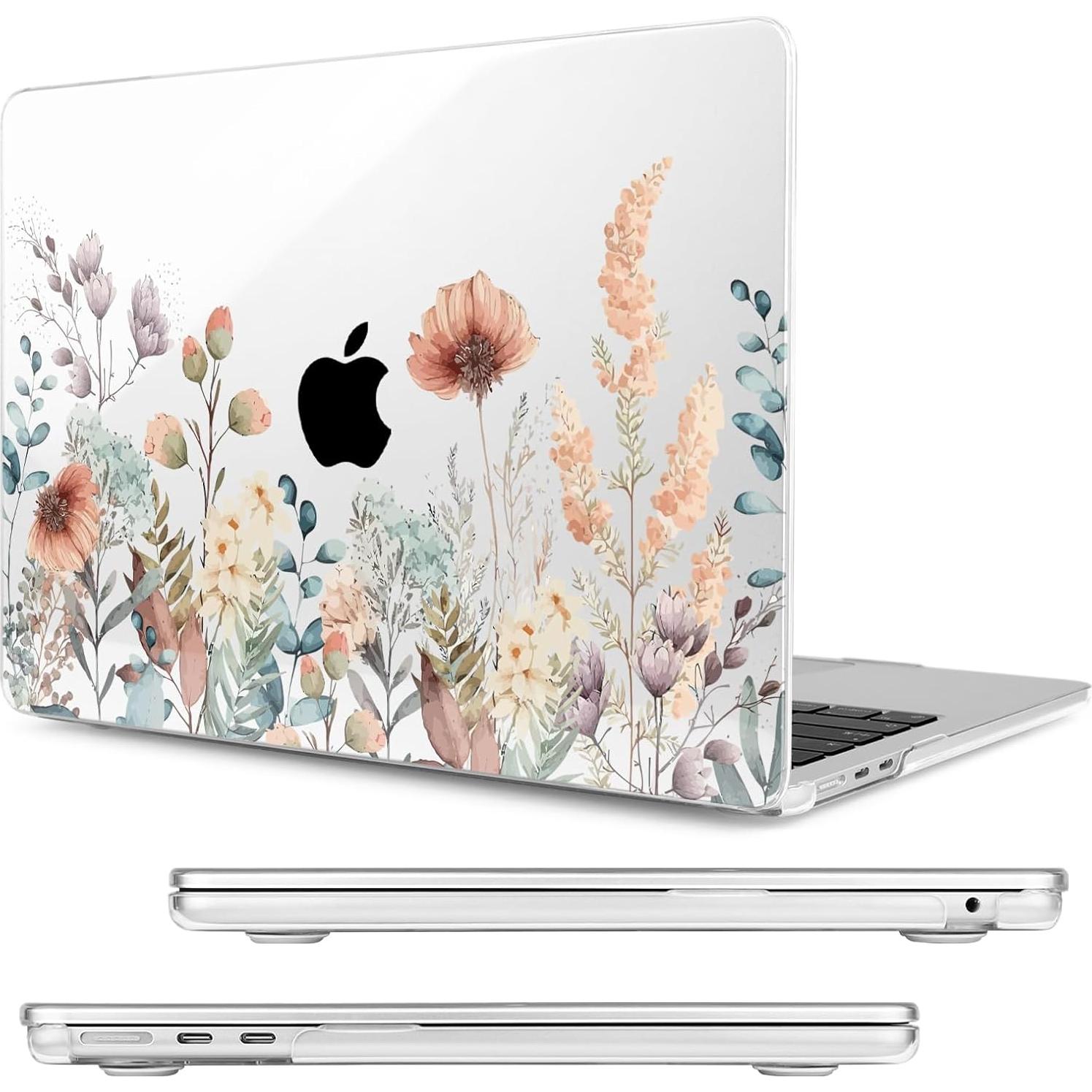 Funda dura MecBevia para MacBook Air 13.6" M4/M3/M2 - Flor abstracta