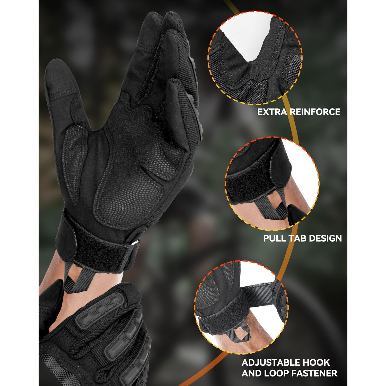Guantes Tácticos KUMGIM ZSST001 Negros para Motocicleta