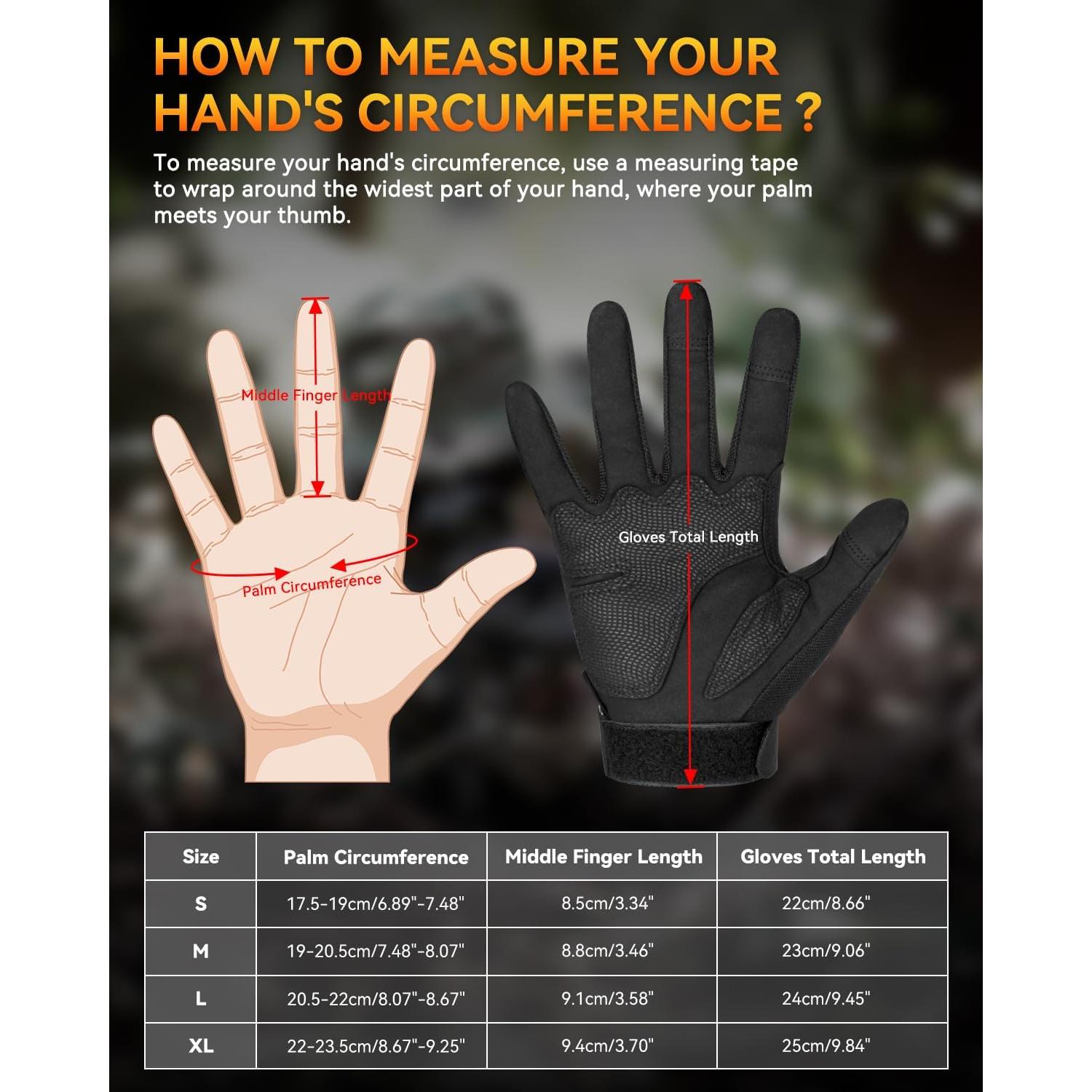 Guantes Tácticos KUMGIM ZSST001 Negros para Motocicleta