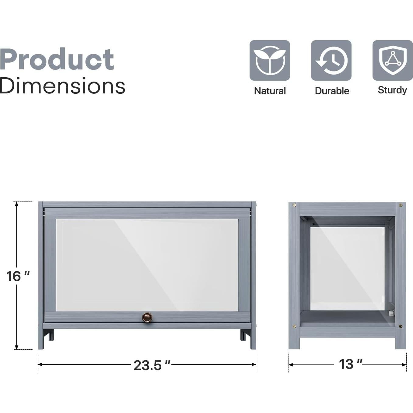 Gabinete de Exhibición BRIGHTORIA 1 Nivel Acrílico 40.64 cm Gris