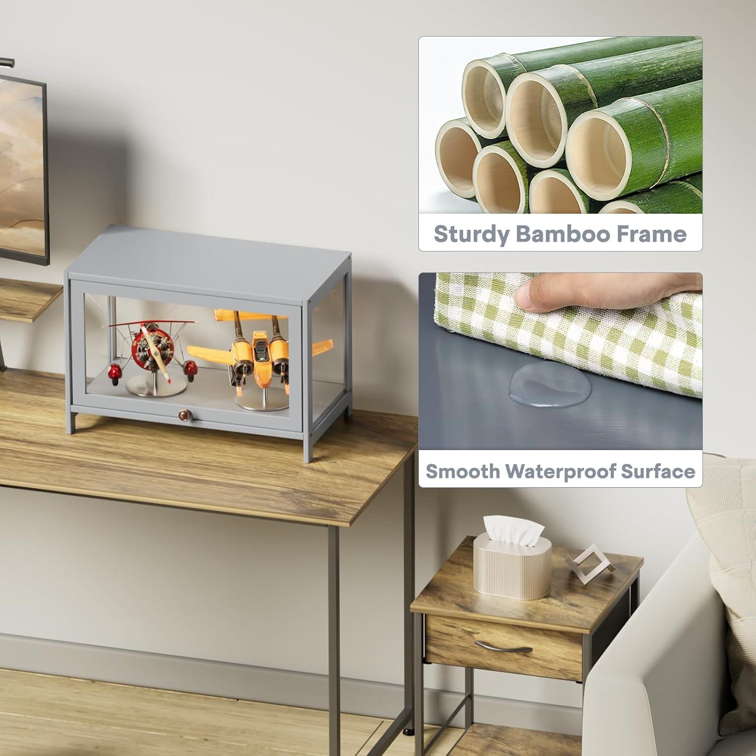 Gabinete de Exhibición BRIGHTORIA 1 Nivel Acrílico 40.64 cm Gris