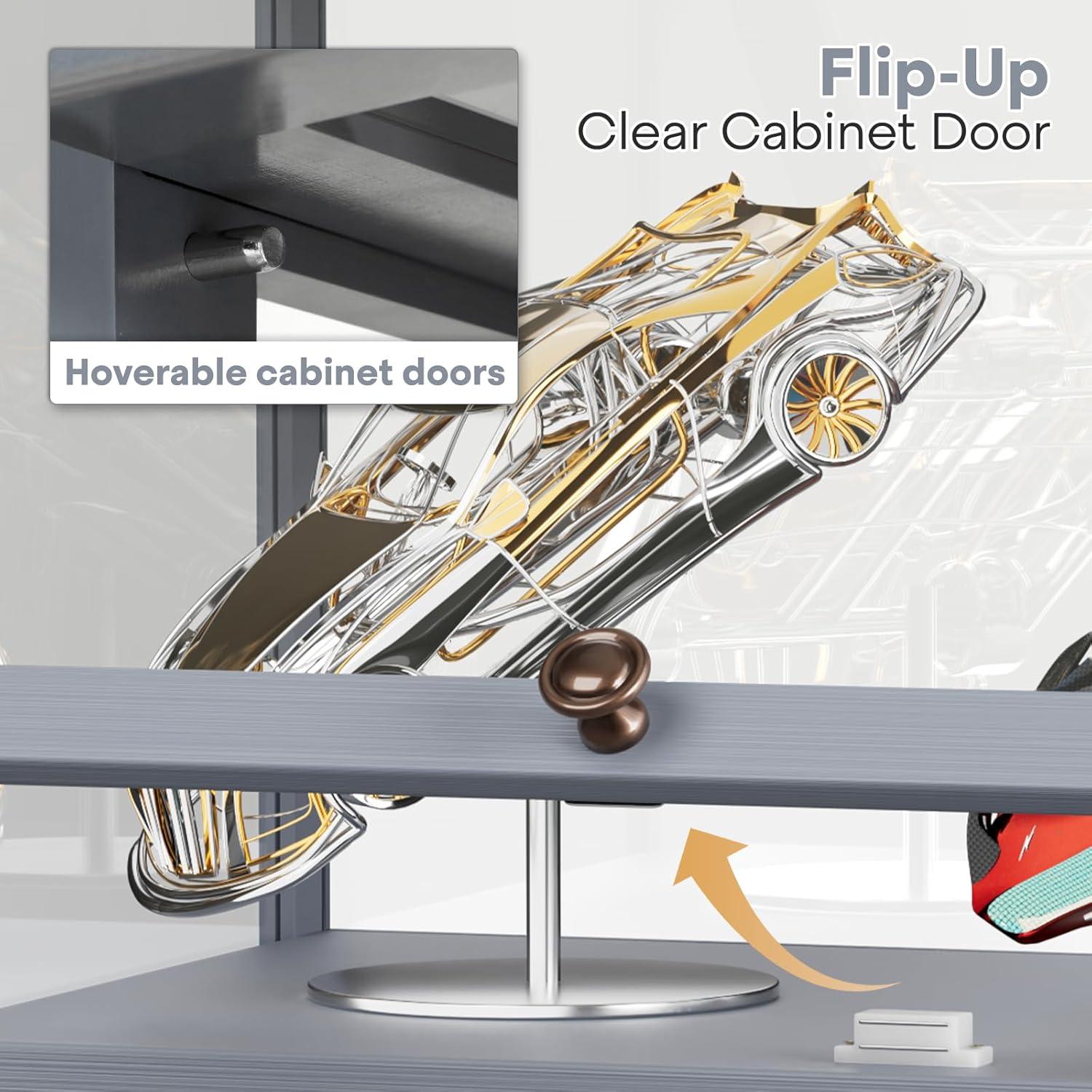 Gabinete de Exhibición BRIGHTORIA 1 Nivel Acrílico 40.64 cm Gris