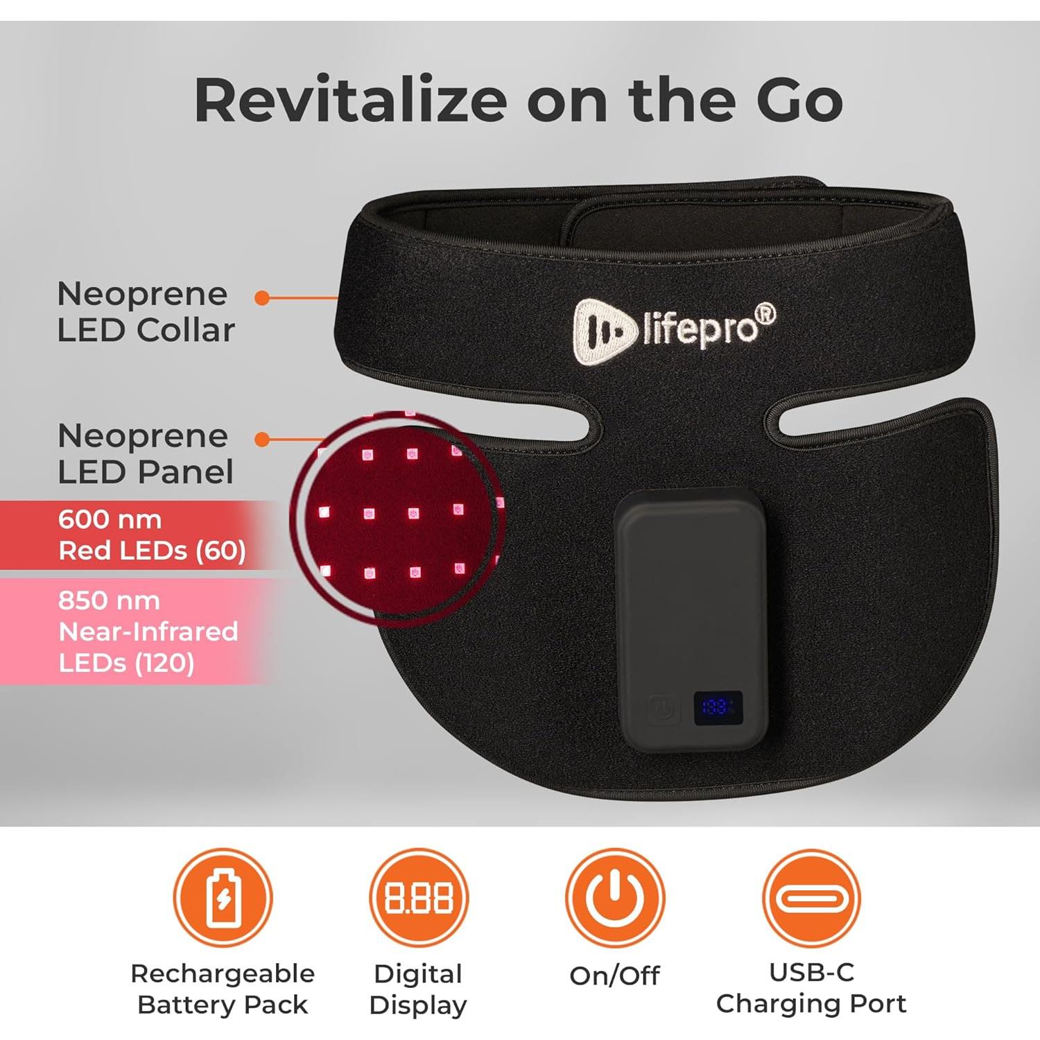 Terapia de Luz Roja LifePro para Cuello y Pecho - Compacto