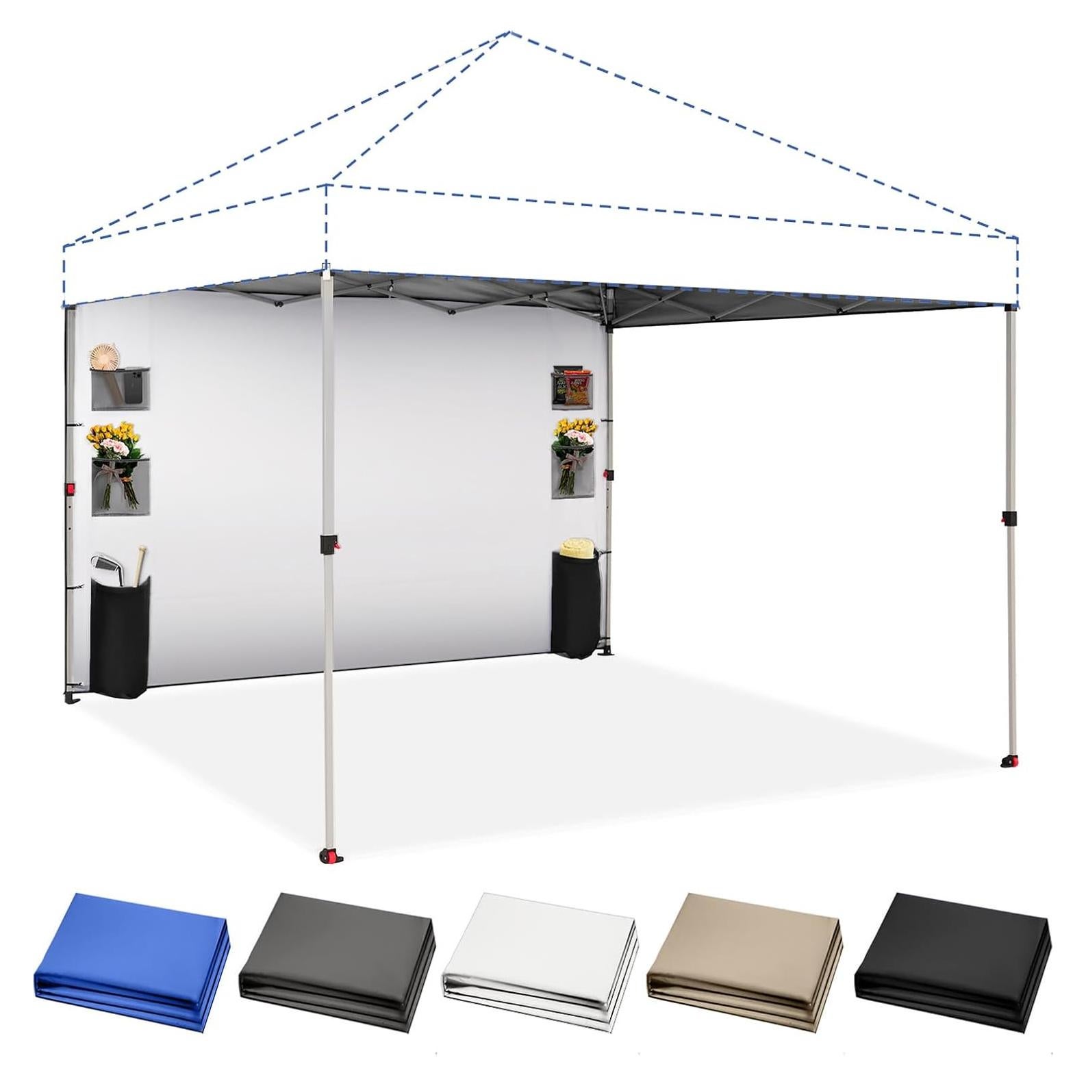 Pared Lateral CROWN SHADES Negra para Carpa Plegable 1.98x3.05m