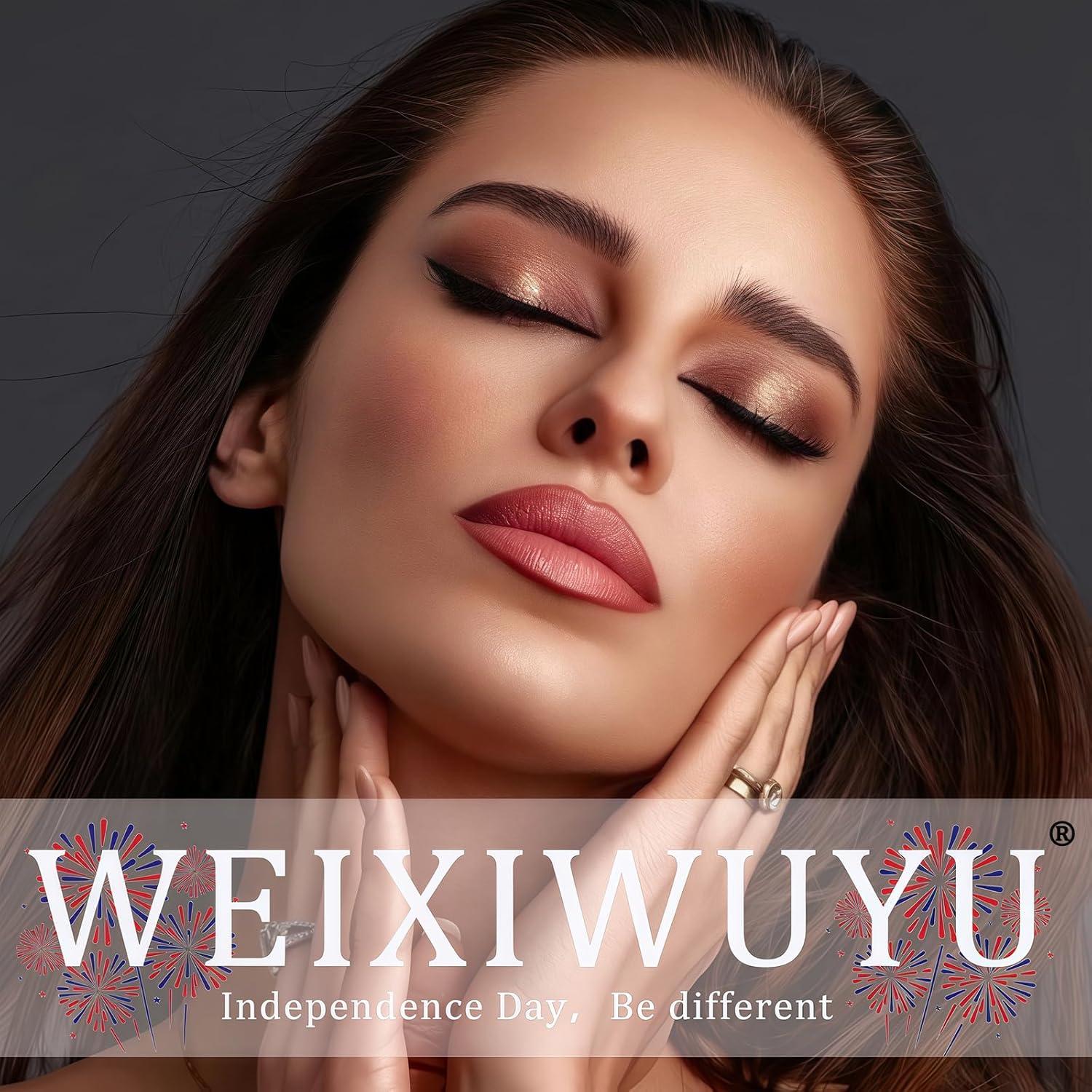 24 Uñas Postizas Patrióticas WEIXIWUYU Cortas con Corazones