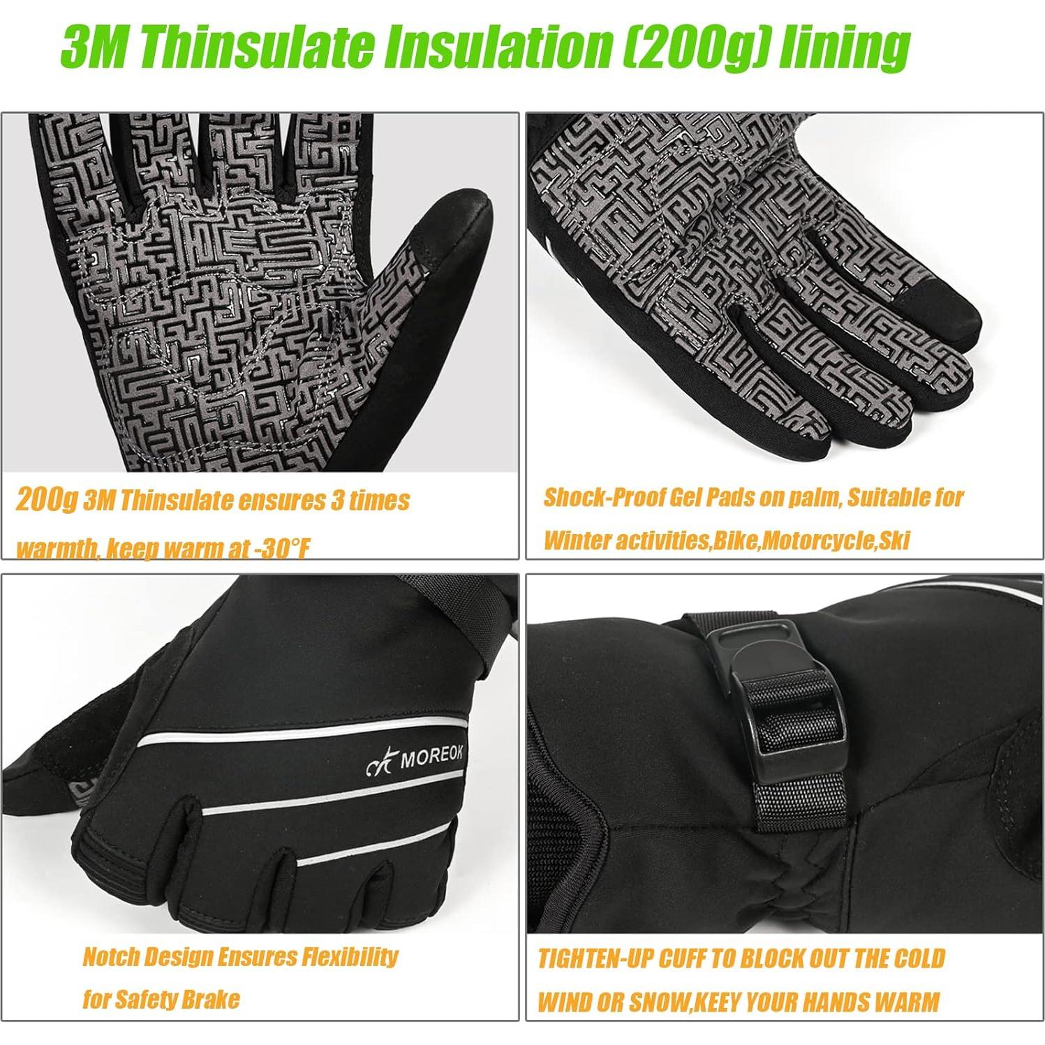 Guantes de Invierno MOREOK MK020F Térmicos Impermeables