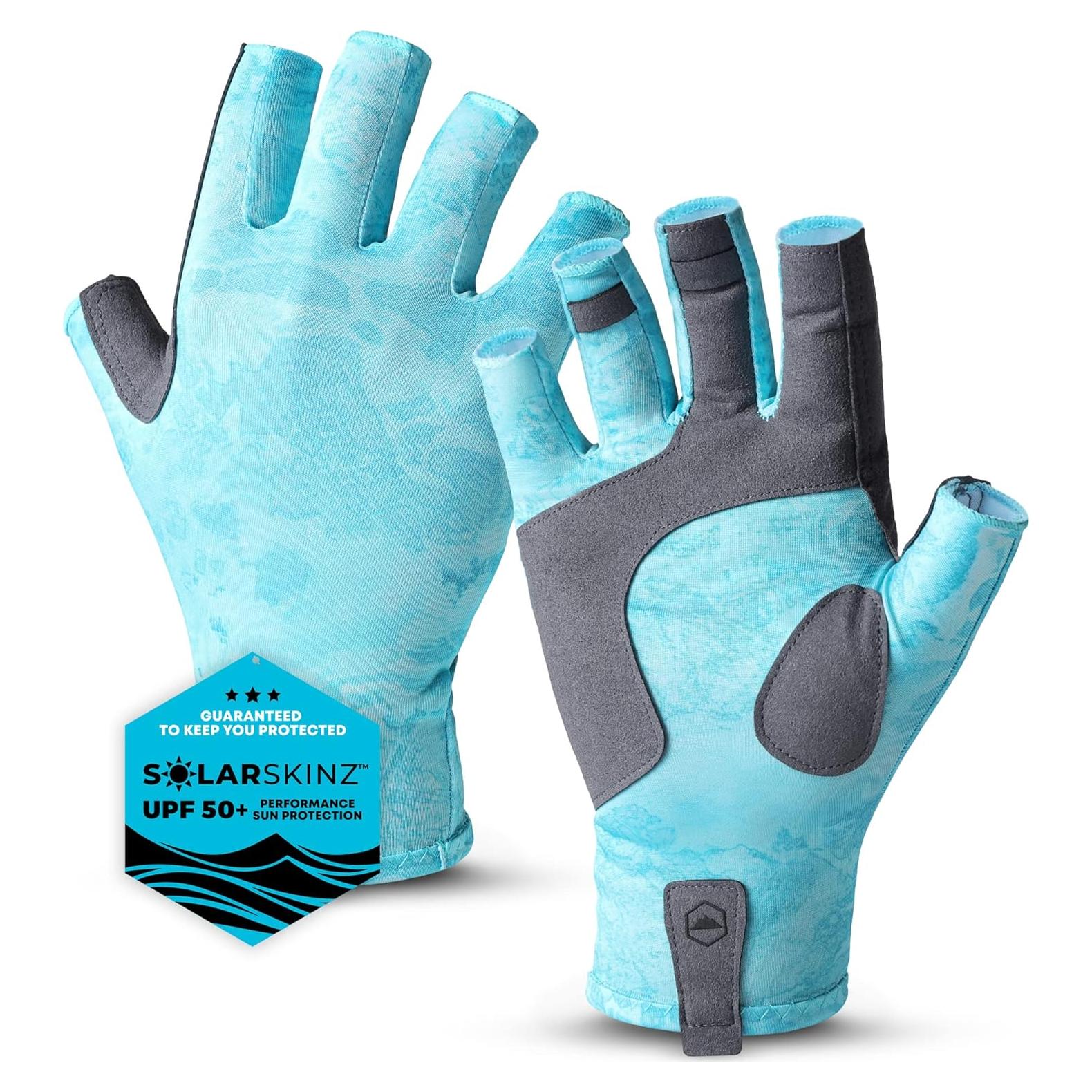 Guantes de Pesca Tough Outdoors - Sin Dedos, UPF 50+, Negro