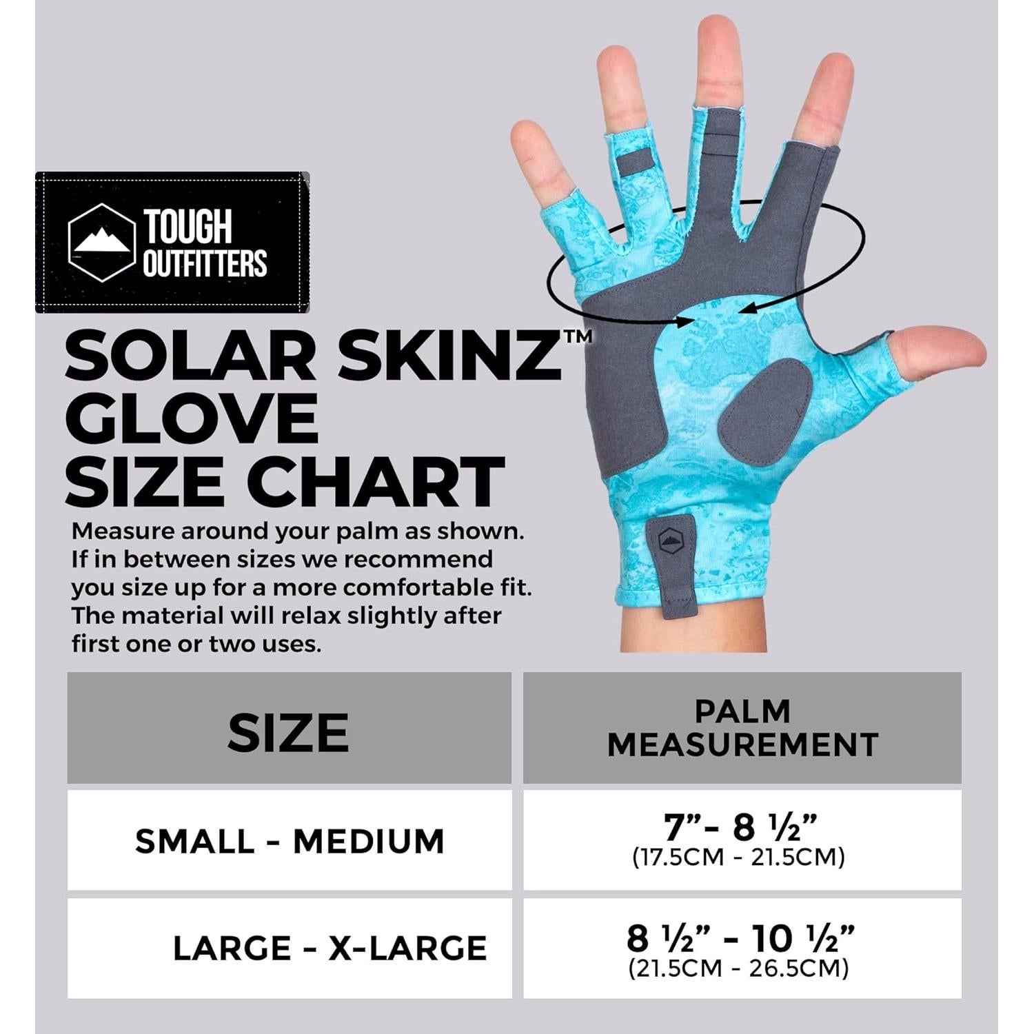 Guantes de Pesca Tough Outdoors - Sin Dedos, UPF 50+, Negro