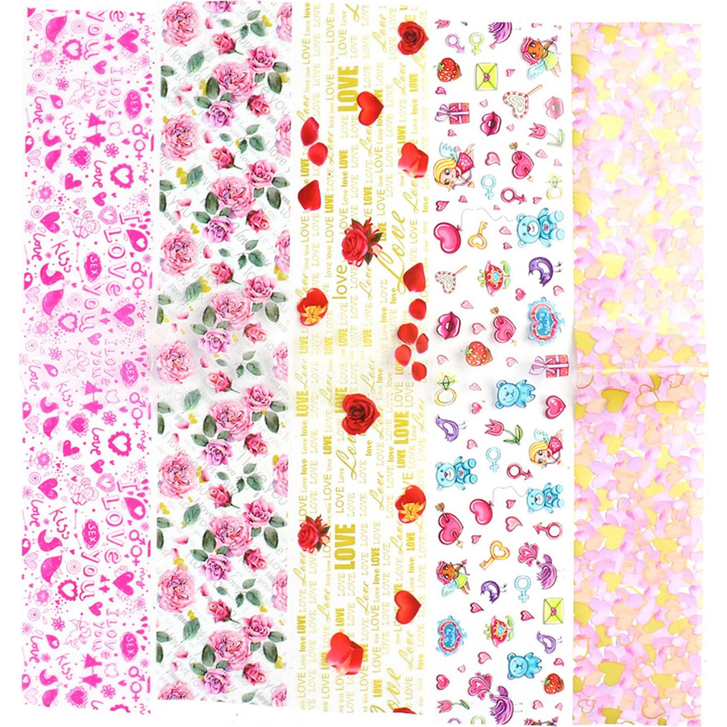 Calcomanías de Foil para Uñas TBRZTR - 10 Hojas San Valentín