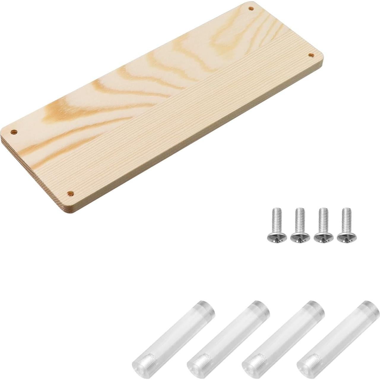 Paquete de 2 estantes de exhibición madera-acrílico 195x70mm