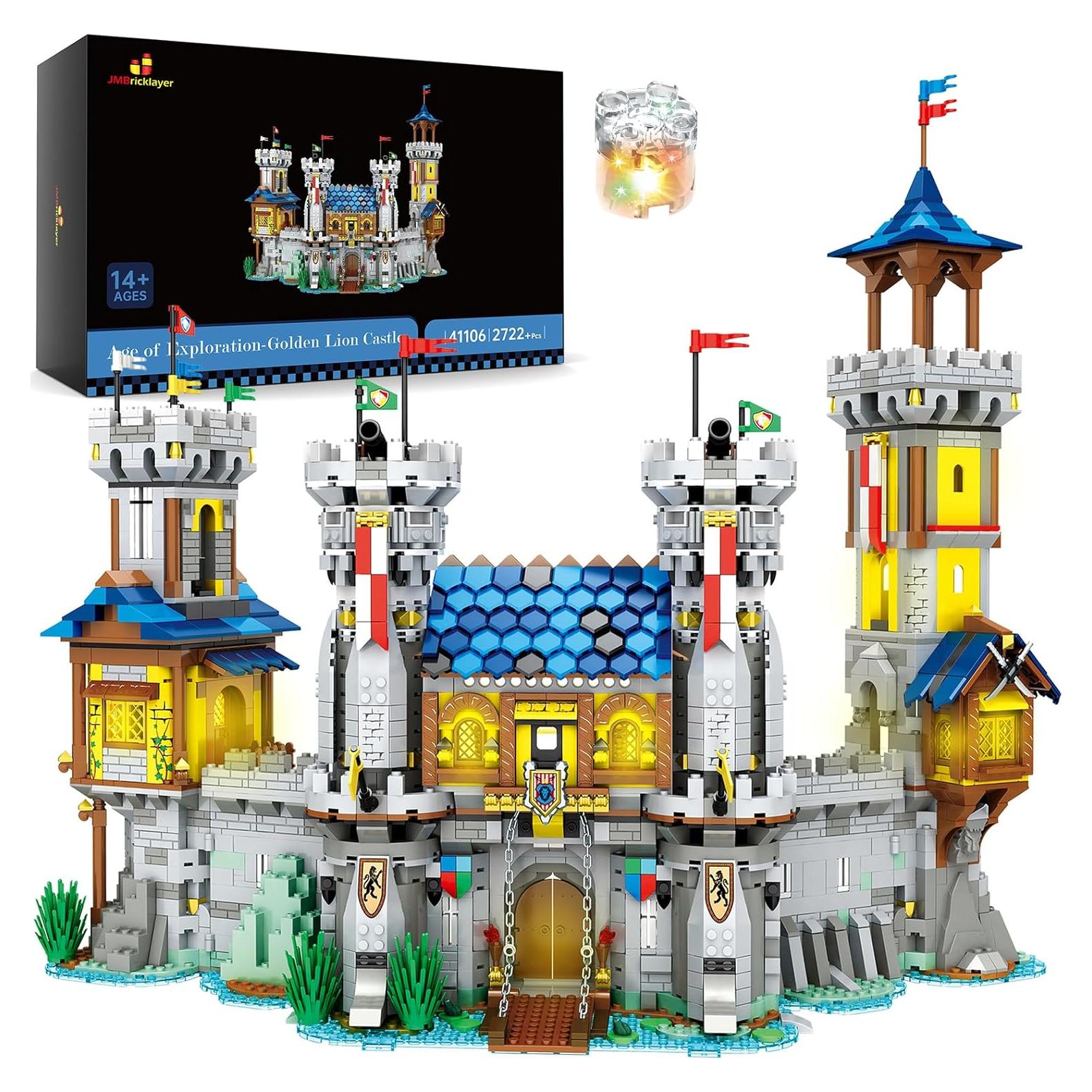 Medieval Castle Building Sets for Adults, Ideas House Model Toy Construction Set with LED Light, Collectible or Home Office Display, Gifts for Boys Girls Teens Women 41106