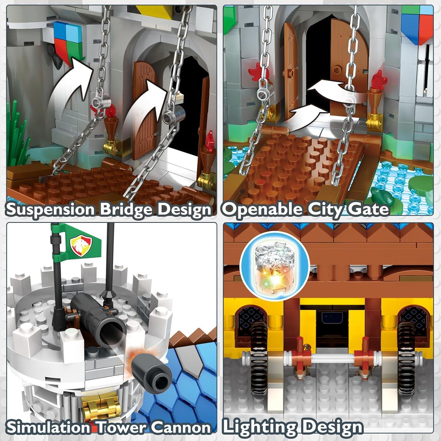 Medieval Castle Building Sets for Adults, Ideas House Model Toy Construction Set with LED Light, Collectible or Home Office Display, Gifts for Boys Girls Teens Women 41106