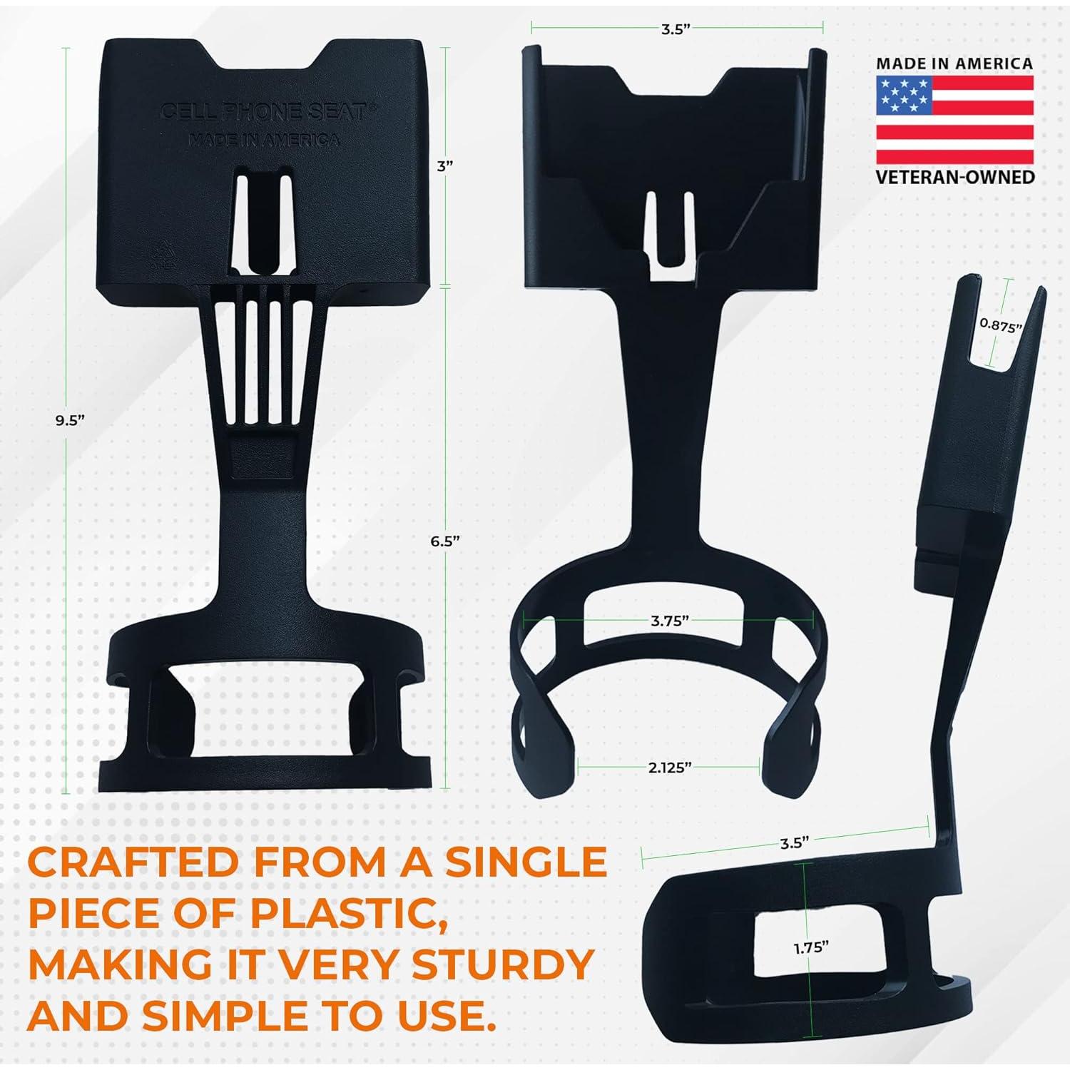 Soporte para Teléfono en Portavasos CELL PHONE SEAT Negro