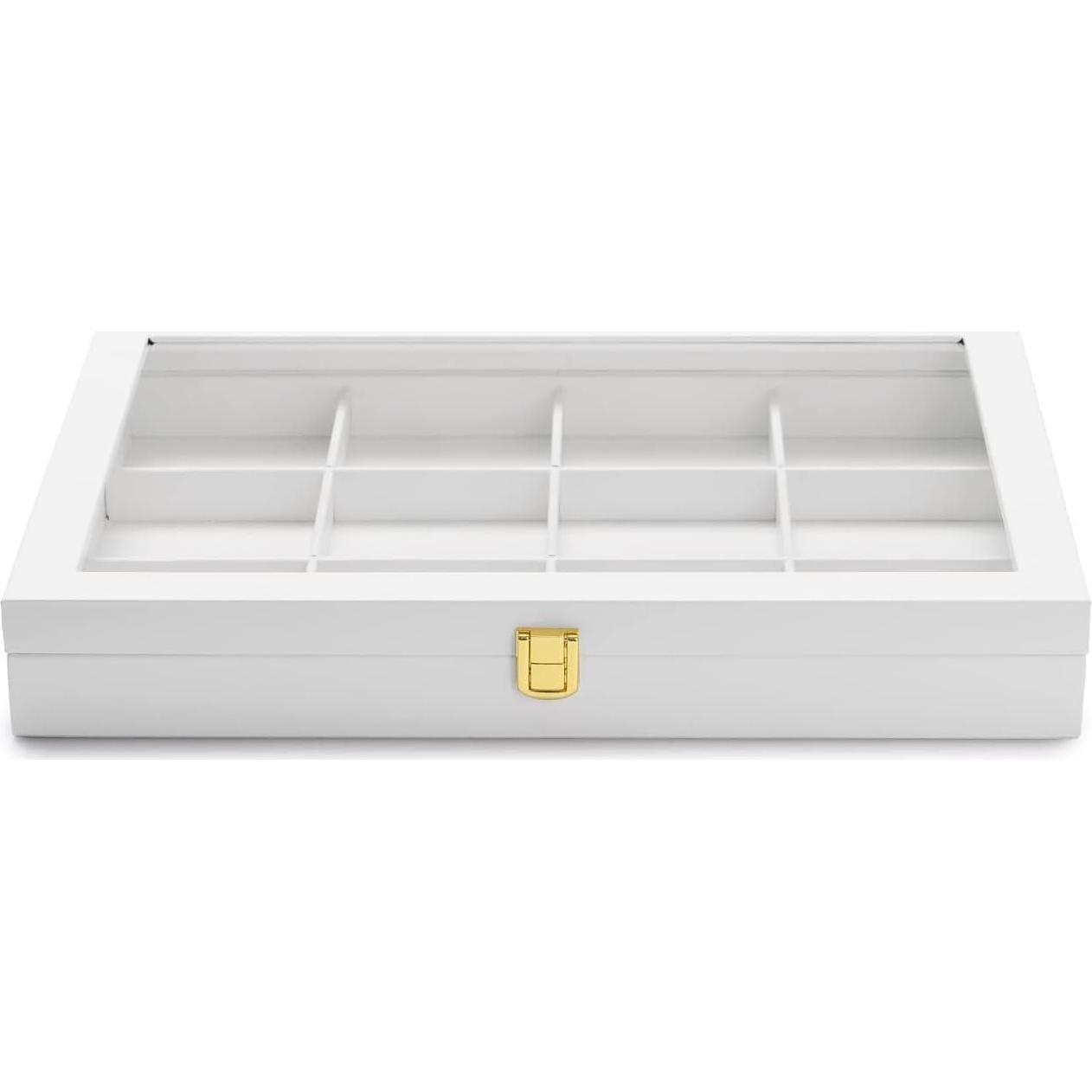 Caja organizadora de joyas Papten 12 compartimentos cuero