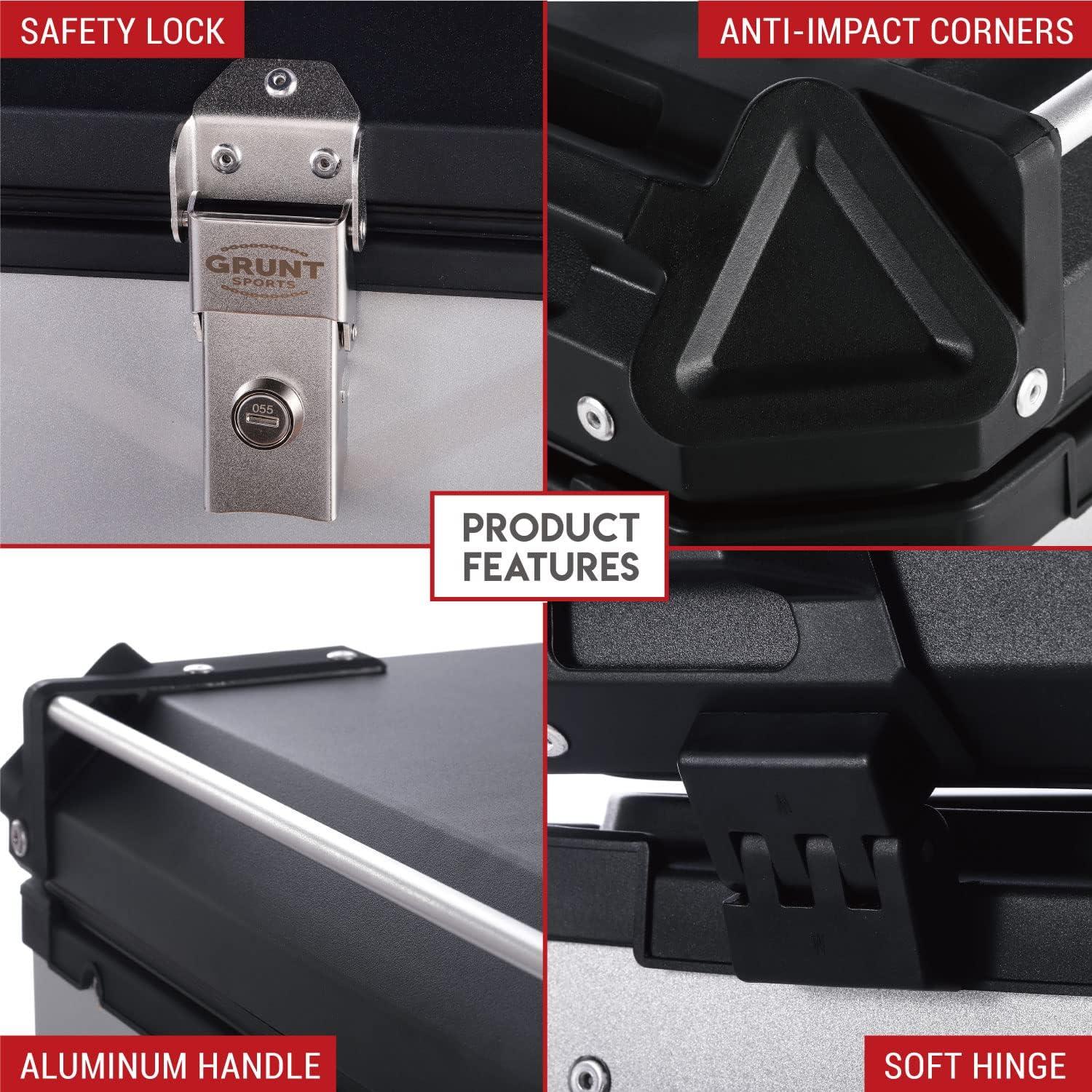 Caja de Cola de Motocicleta Letusto 45L Aluminio Plata