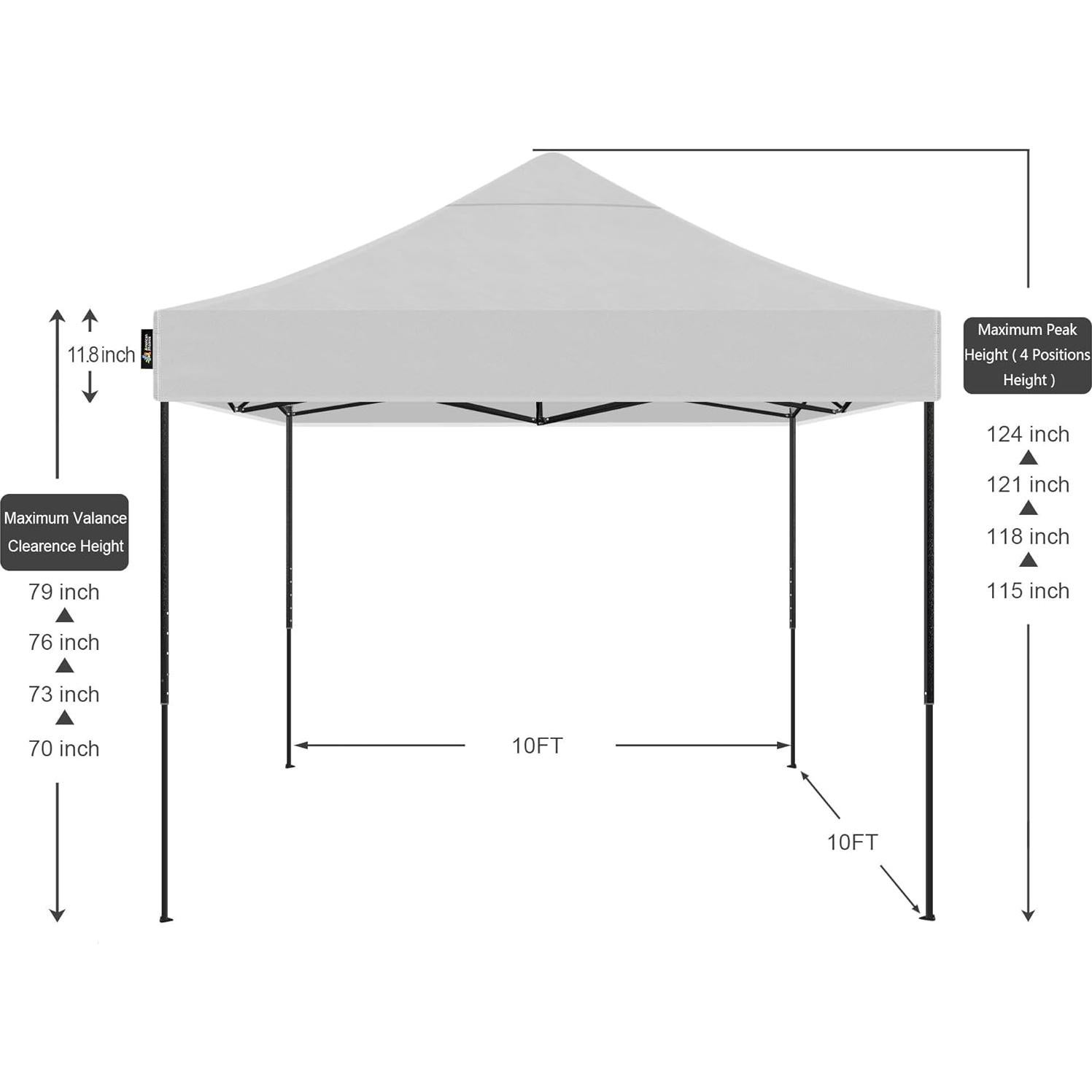 Carpa Plegable AMERICAN PHOENIX 10x10 Resistente UV Blanca