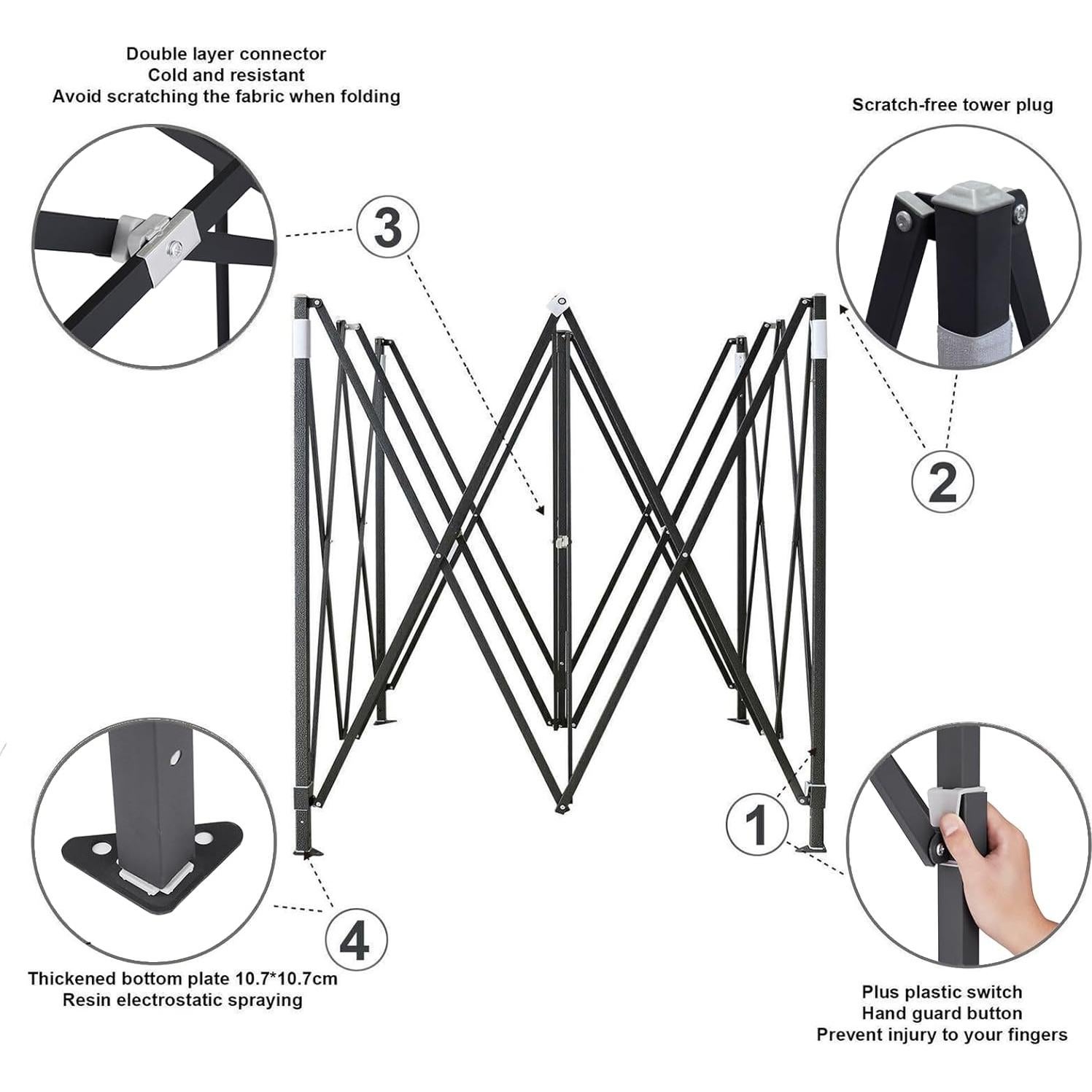 Carpa Plegable AMERICAN PHOENIX 10x10 Resistente UV Blanca