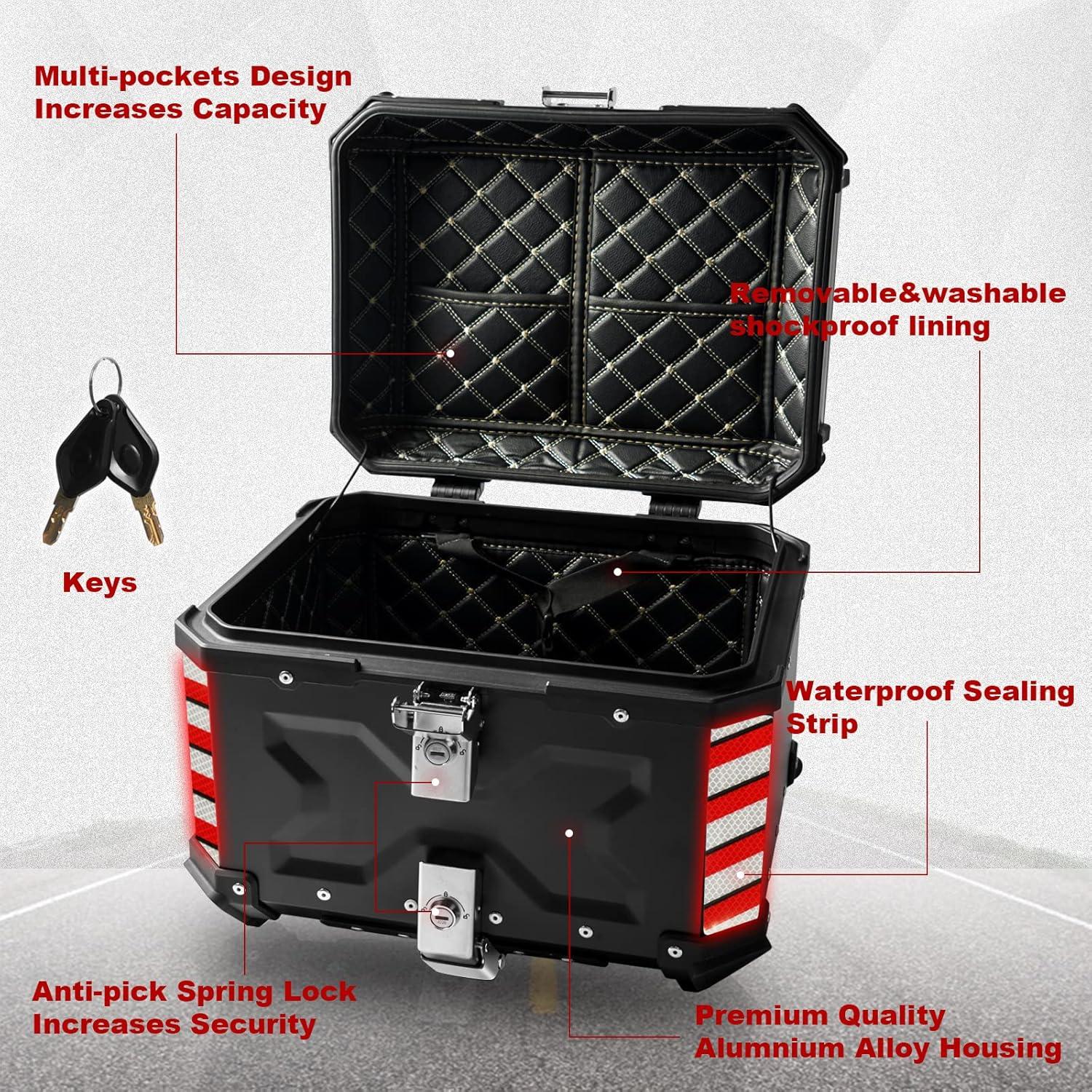 Maletero Donpida 55L para Motocicleta con Respaldo