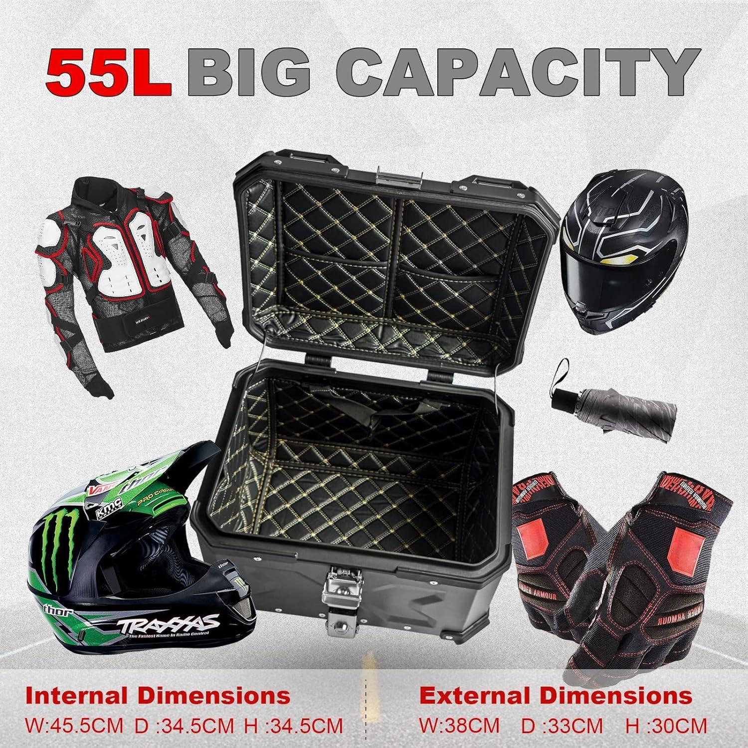 Maletero Donpida 55L para Motocicleta con Respaldo