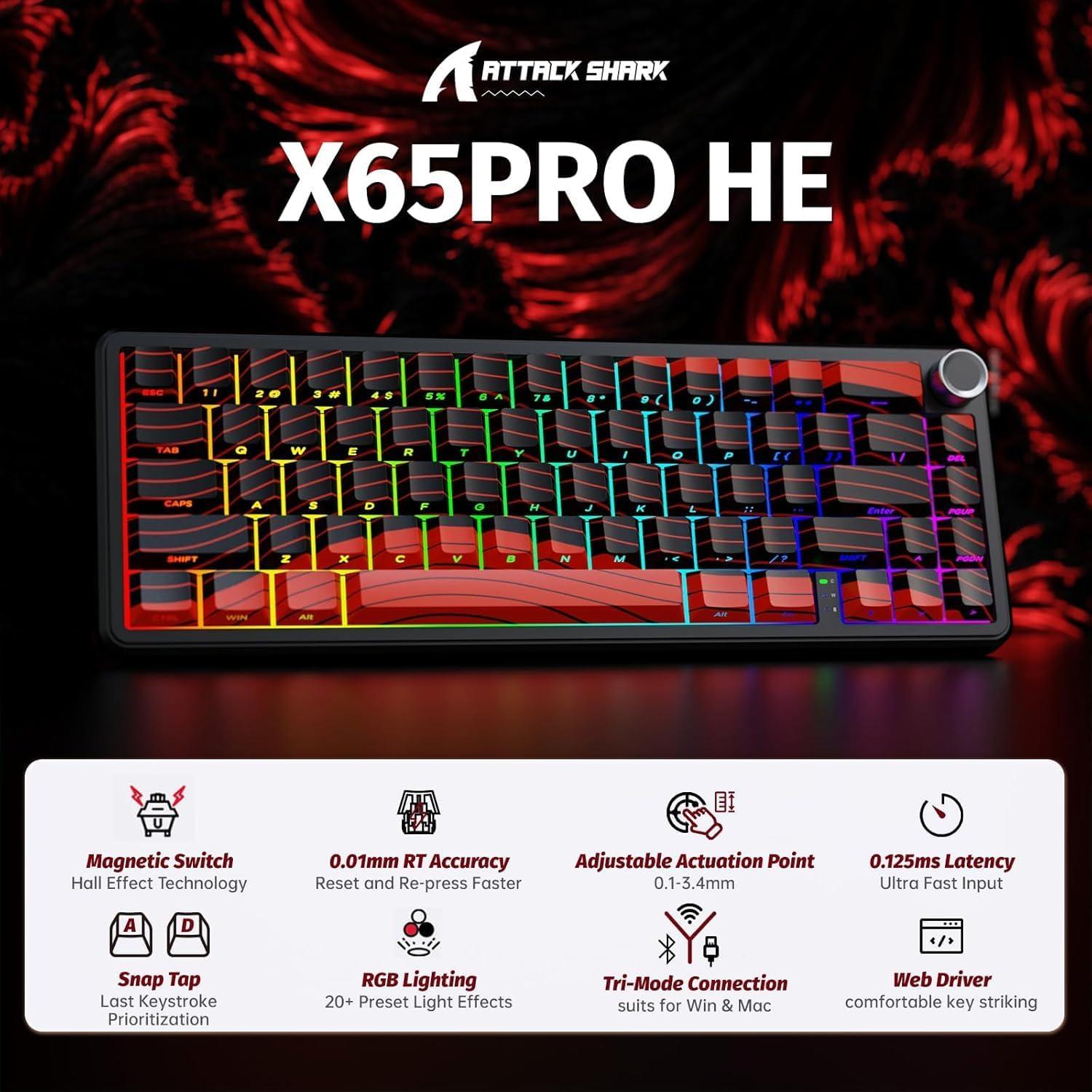 Combo Teclado y Ratón Gaming Attack Shark X65 PRO HE & X11