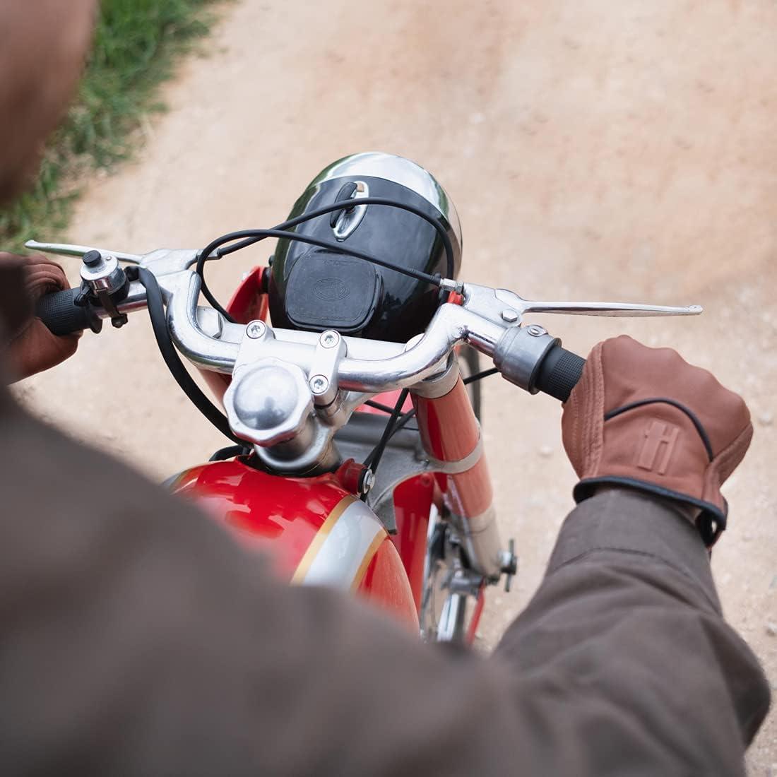 Guantes de motocicleta Harssidanzar GM028 cuero táctil