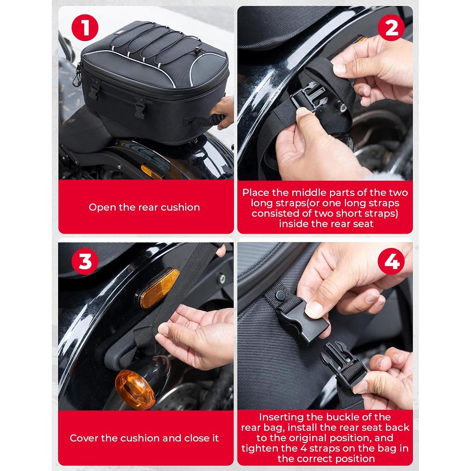 Bolsa de Cola KEMIMOTO para Motocicleta 25-45L Impermeable